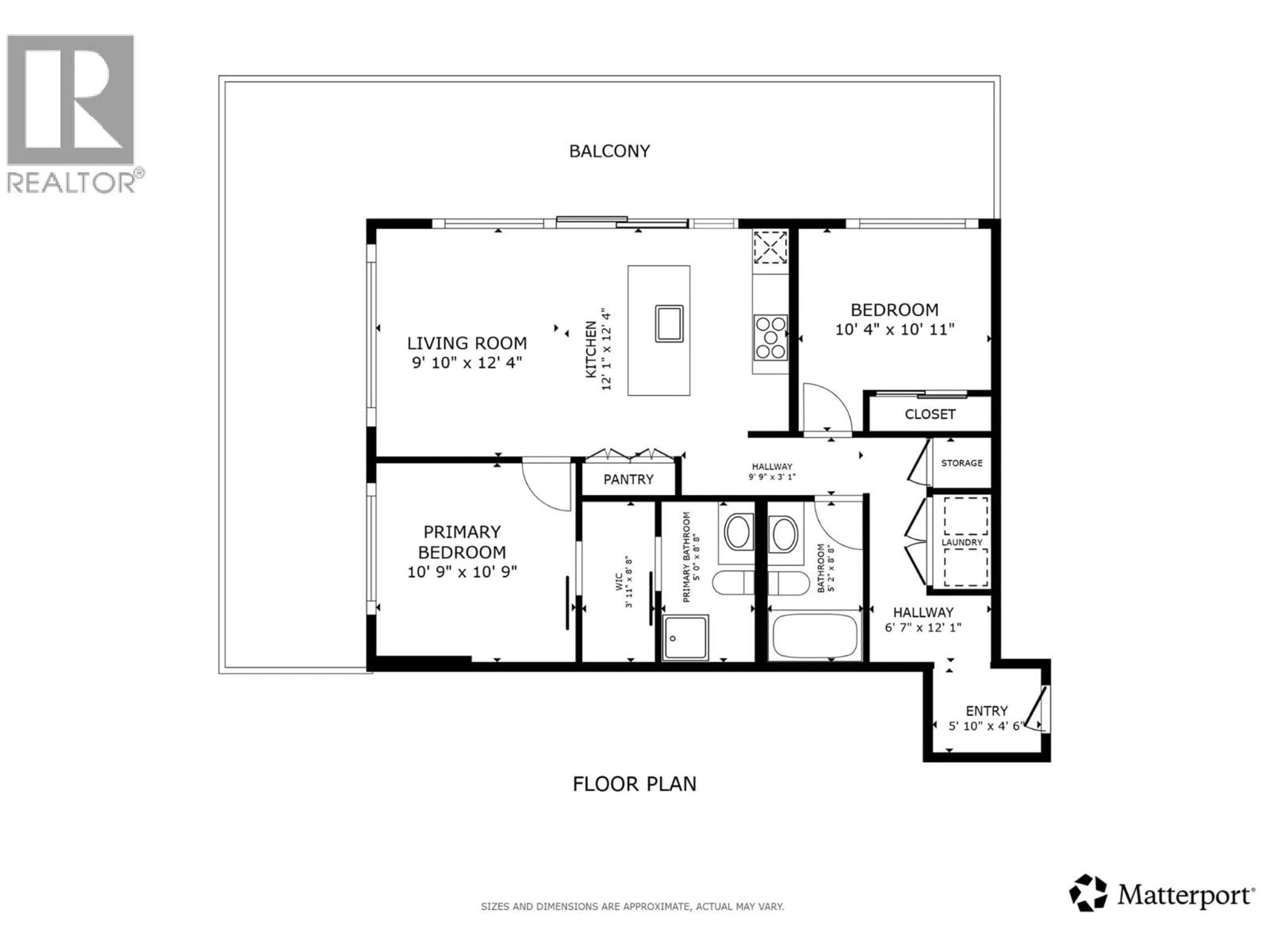 Floor plan for 1504 - 238 LEON AVENUE, Kelowna British Columbia V1Y6H9