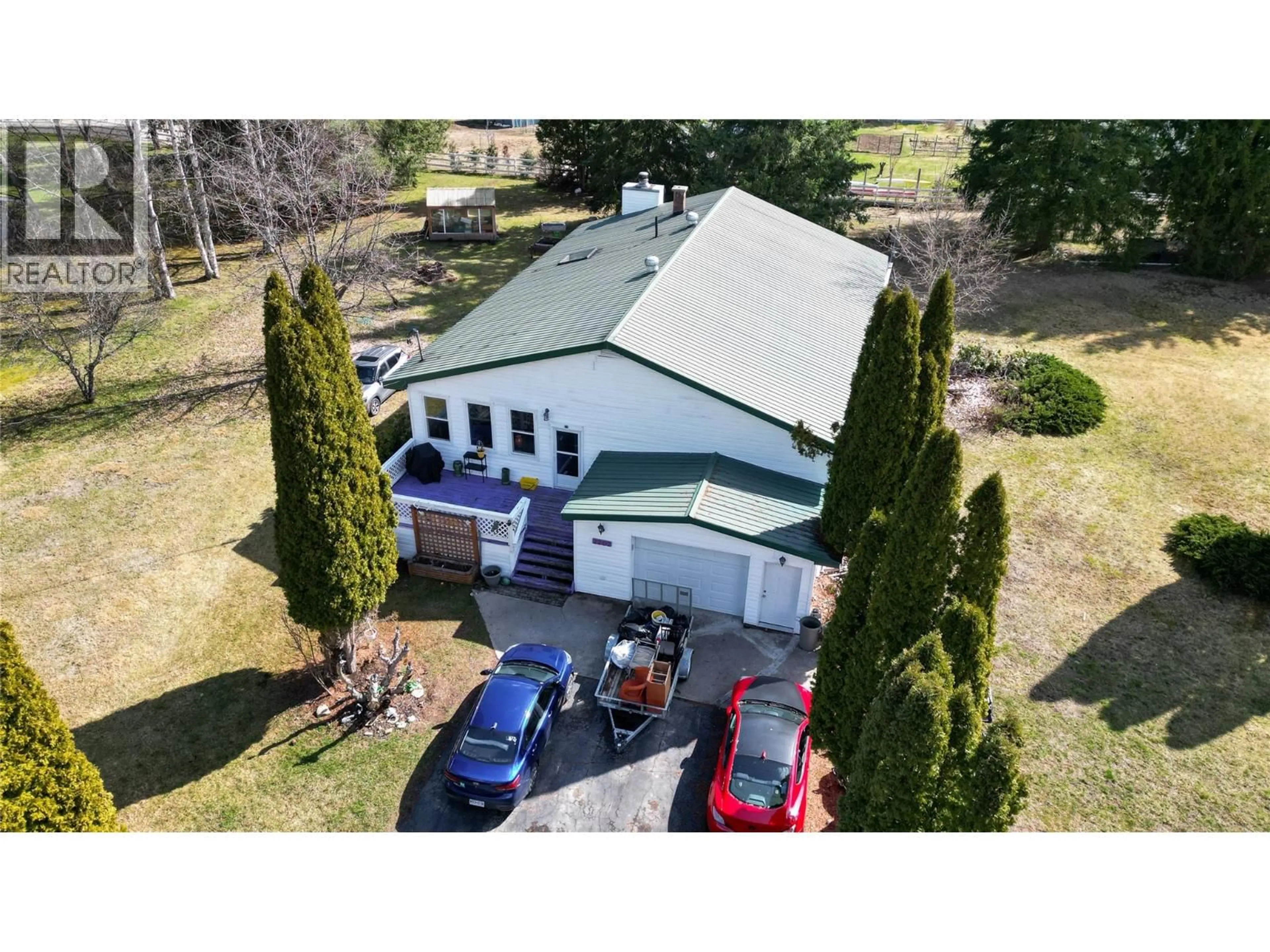 A pic from outside/outdoor area/front of a property/back of a property/a pic from drone, street for 2202 GLADE ROAD, Glade British Columbia V1N4R2
