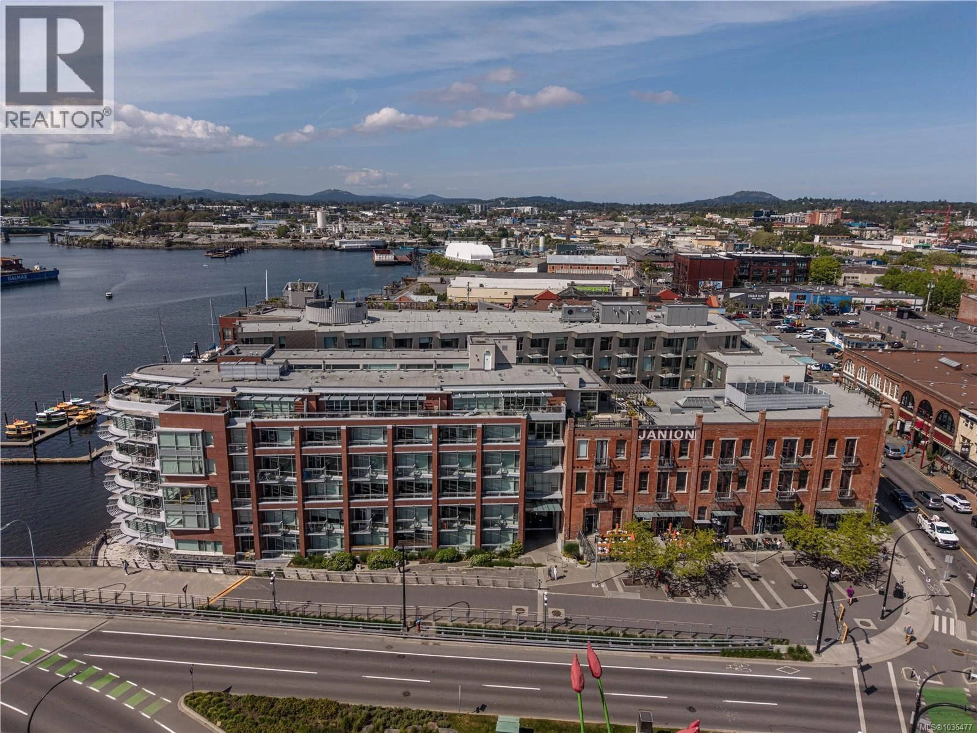 A pic from outside/outdoor area/front of a property/back of a property/a pic from drone, water/lake/river/ocean view for 400 - 456 PANDORA AVENUE, Victoria British Columbia V8W0E3