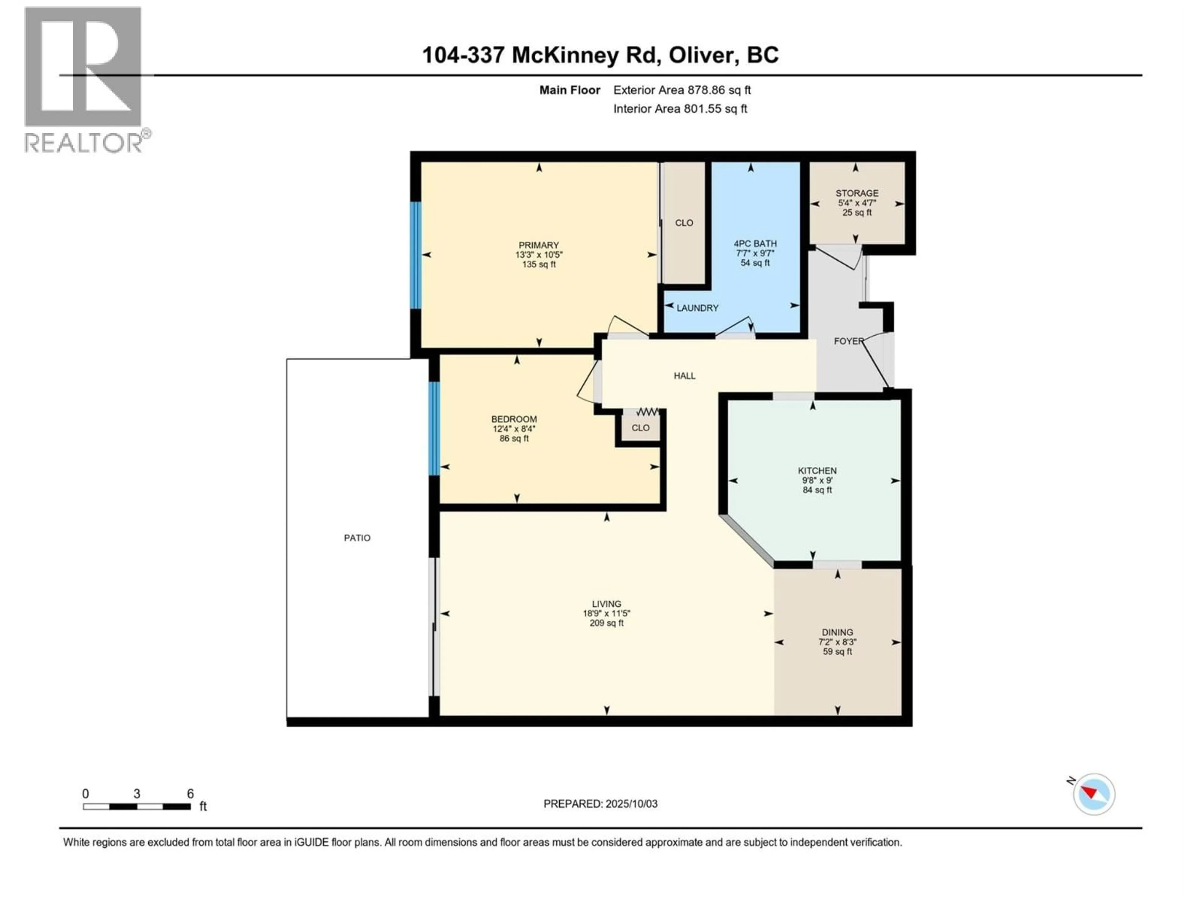 Floor plan for 104 - 337 MCKINNEY ROAD, Oliver British Columbia V0H1T3