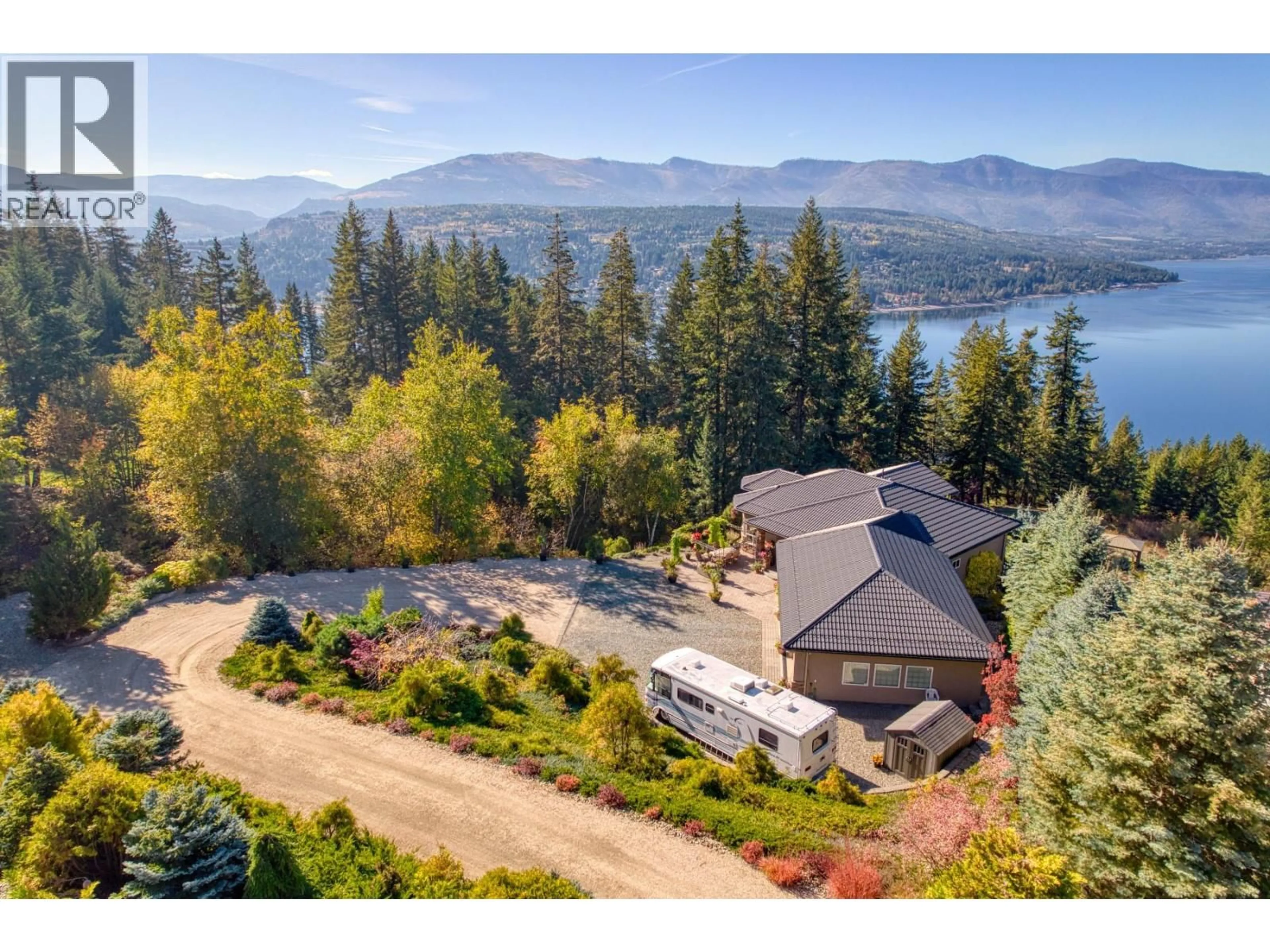A pic from outside/outdoor area/front of a property/back of a property/a pic from drone, water/lake/river/ocean view for 3676 MCBRIDE ROAD, Blind Bay British Columbia V0E1H1