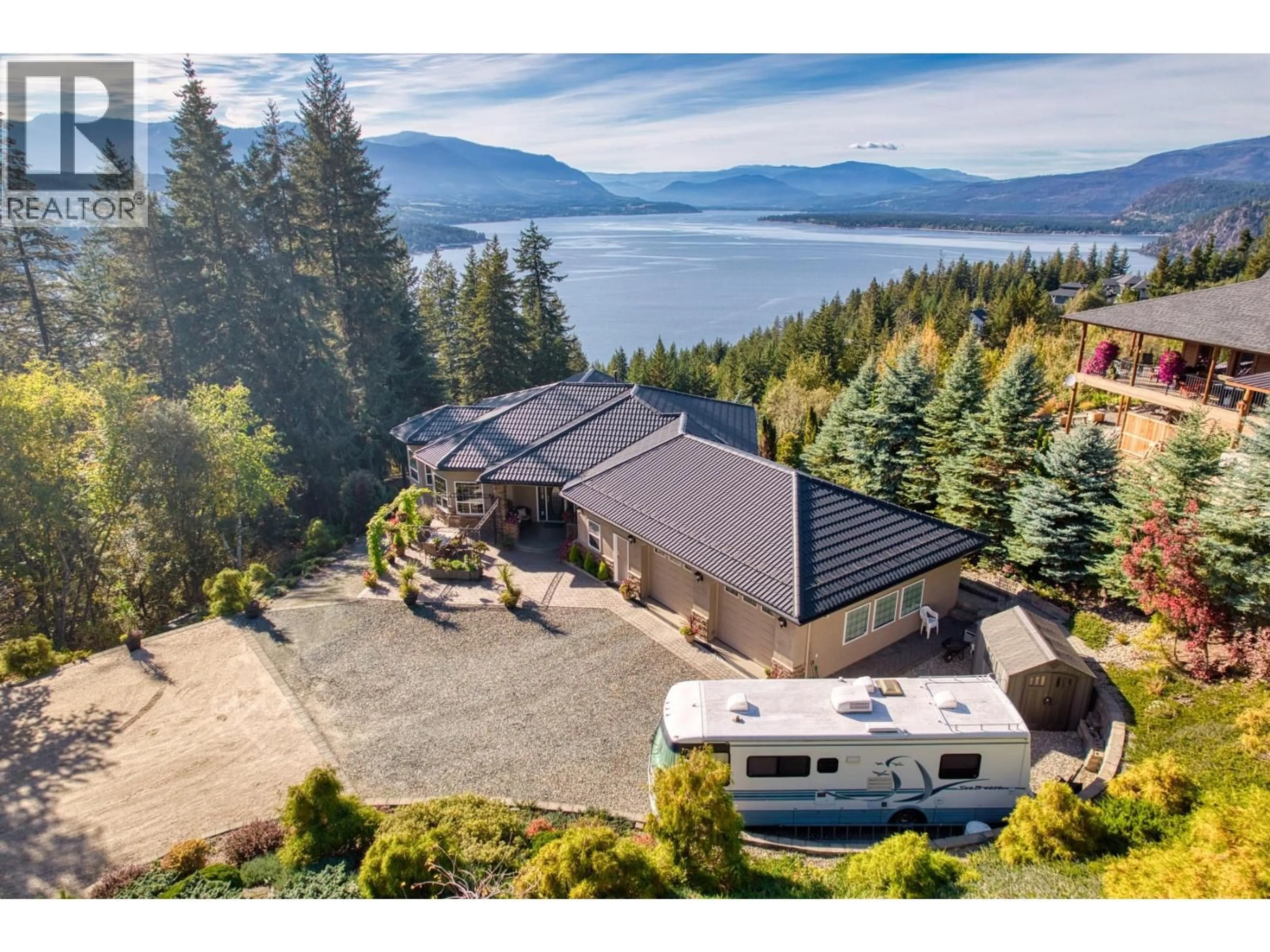 A pic from outside/outdoor area/front of a property/back of a property/a pic from drone, water/lake/river/ocean view for 3676 MCBRIDE ROAD, Blind Bay British Columbia V0E1H1