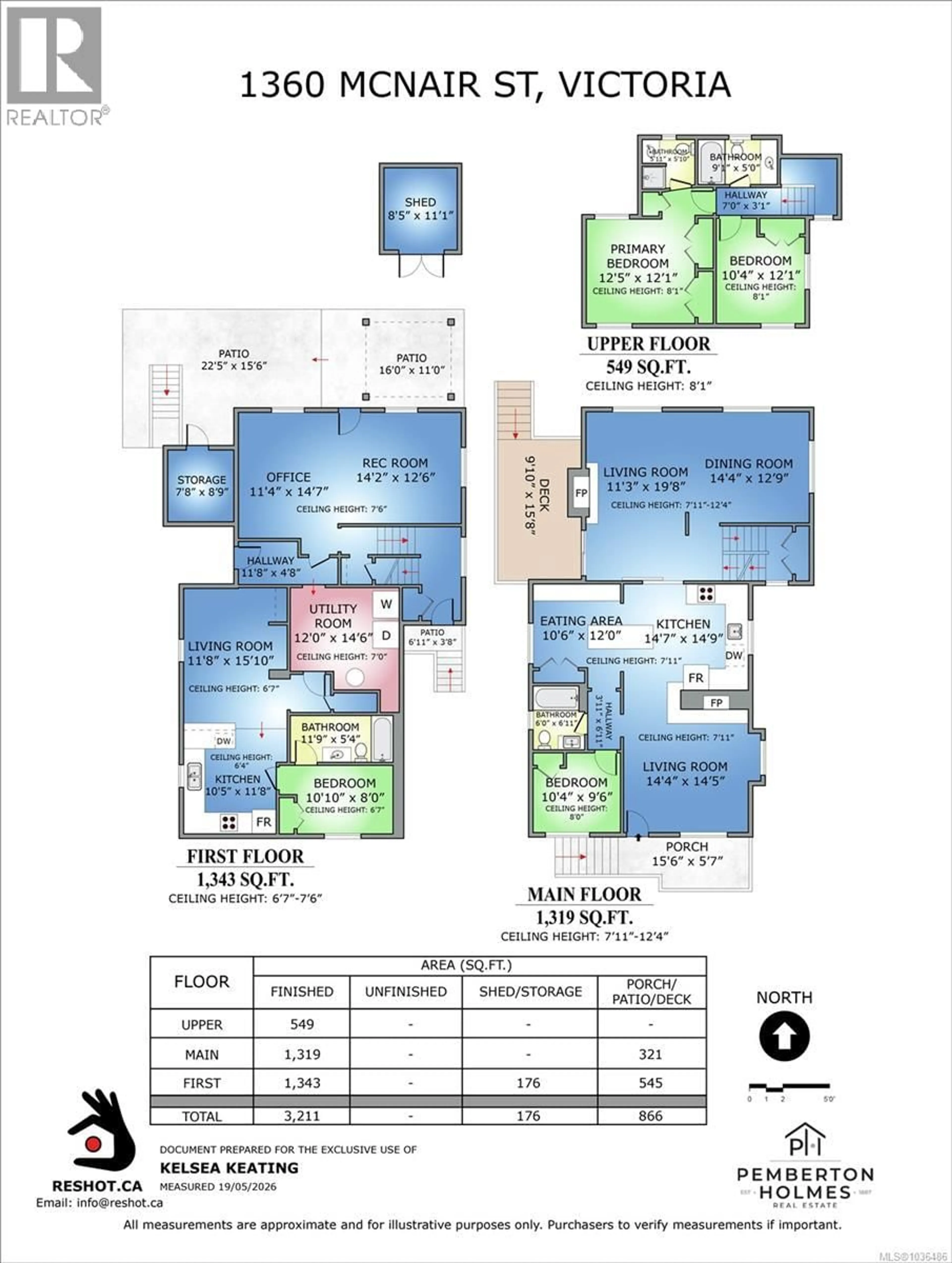 Floor plan for 1360 MCNAIR STREET, Victoria British Columbia V8T2S3