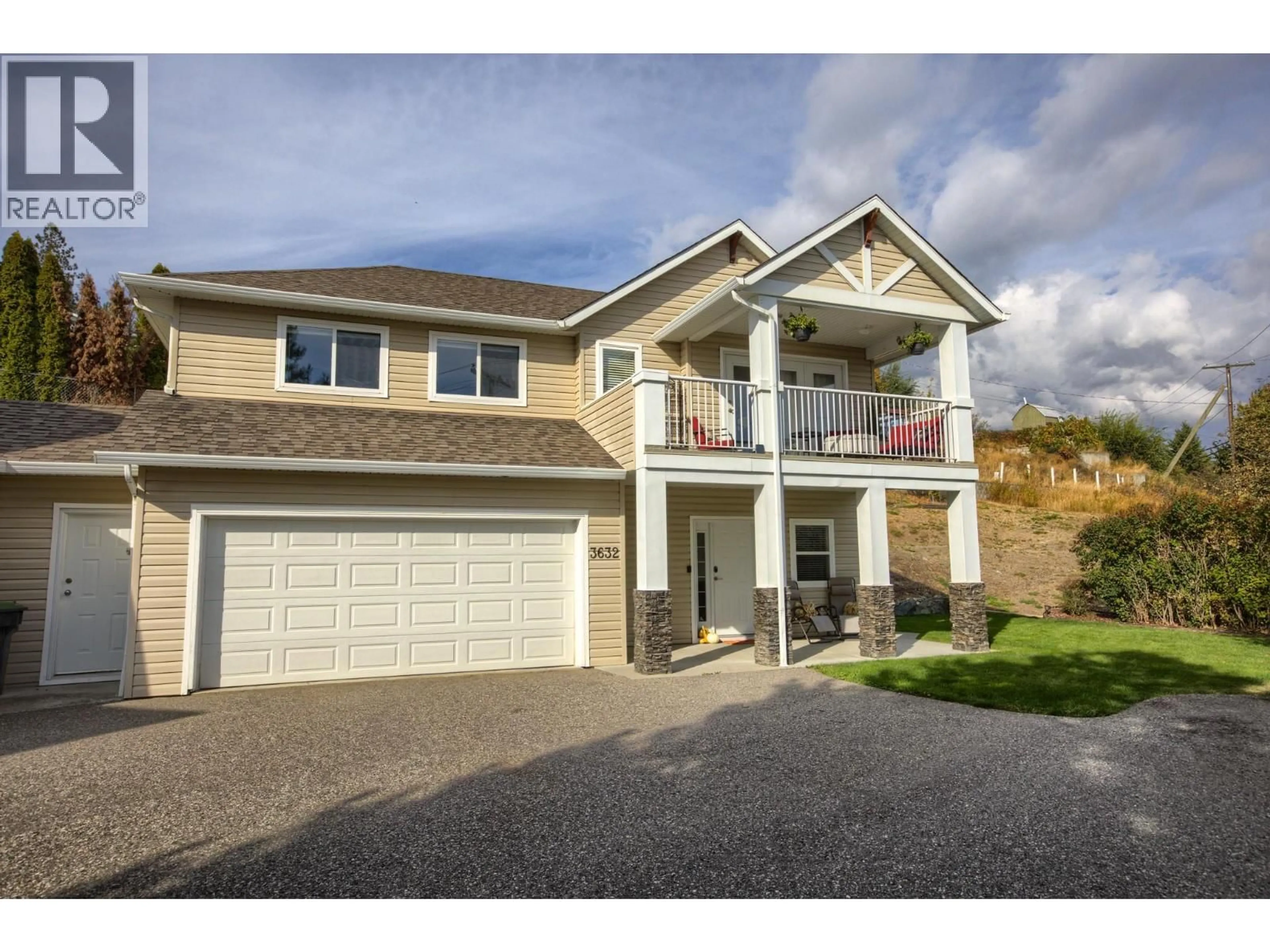Home with vinyl exterior material, street for 3632 MORNINGSIDE DRIVE, West Kelowna British Columbia V4T2T7