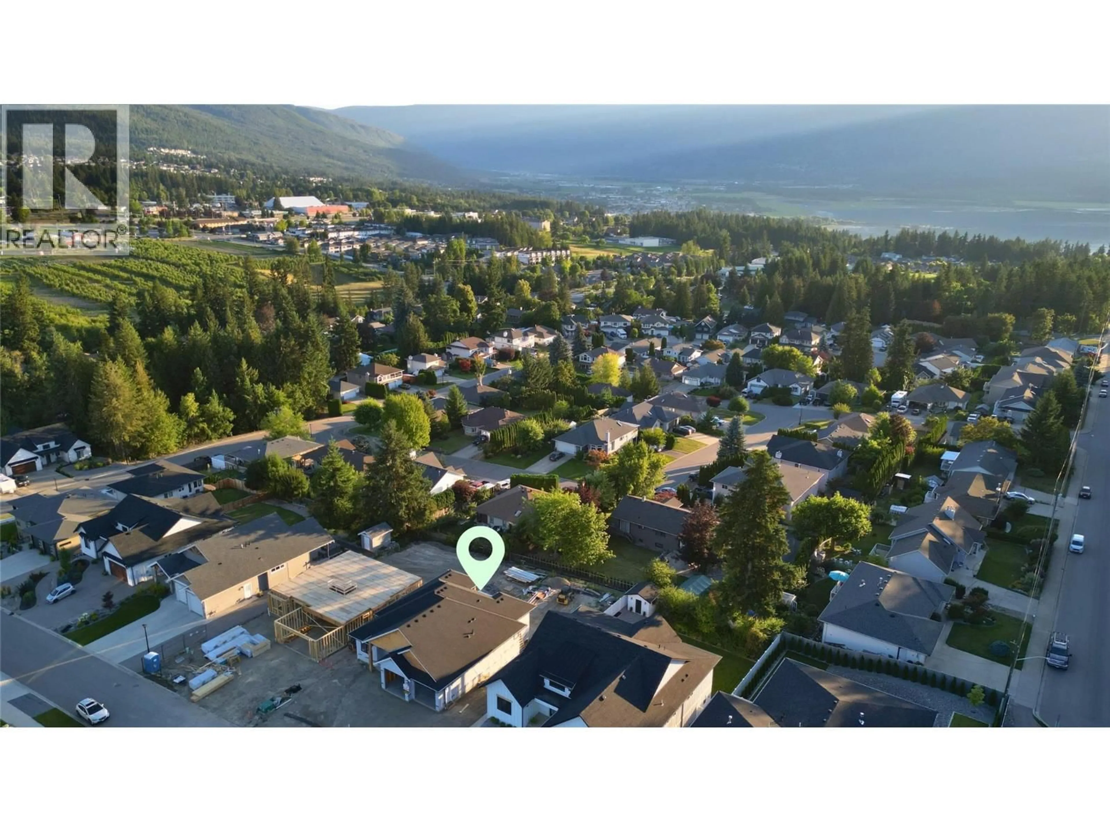 A pic from outside/outdoor area/front of a property/back of a property/a pic from drone, mountain view for 1905 35 STREET NORTHEAST, Salmon Arm British Columbia V1E1M9
