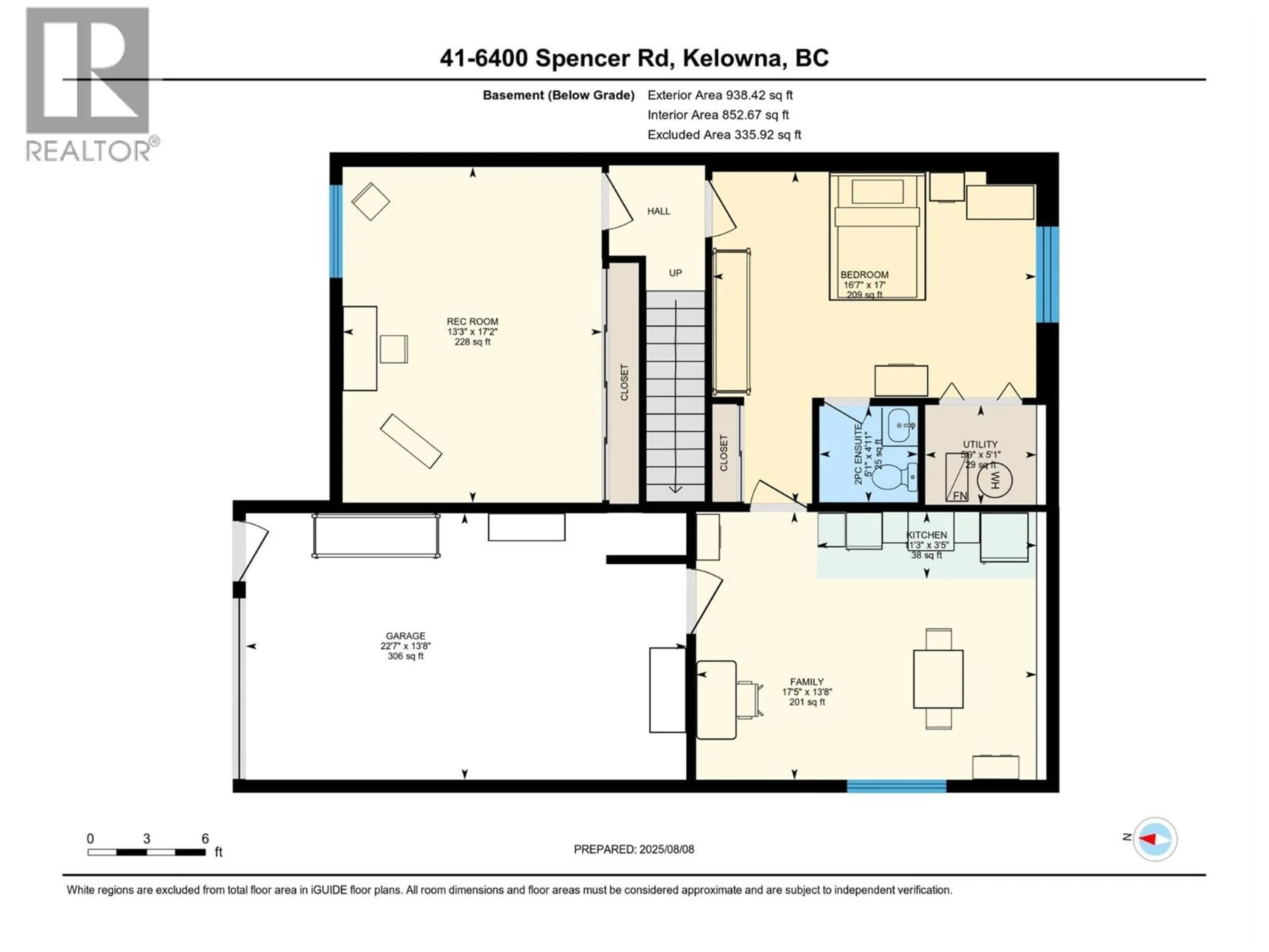 Floor plan for 41 - 6400 SPENCER ROAD, Kelowna British Columbia V1X7T6