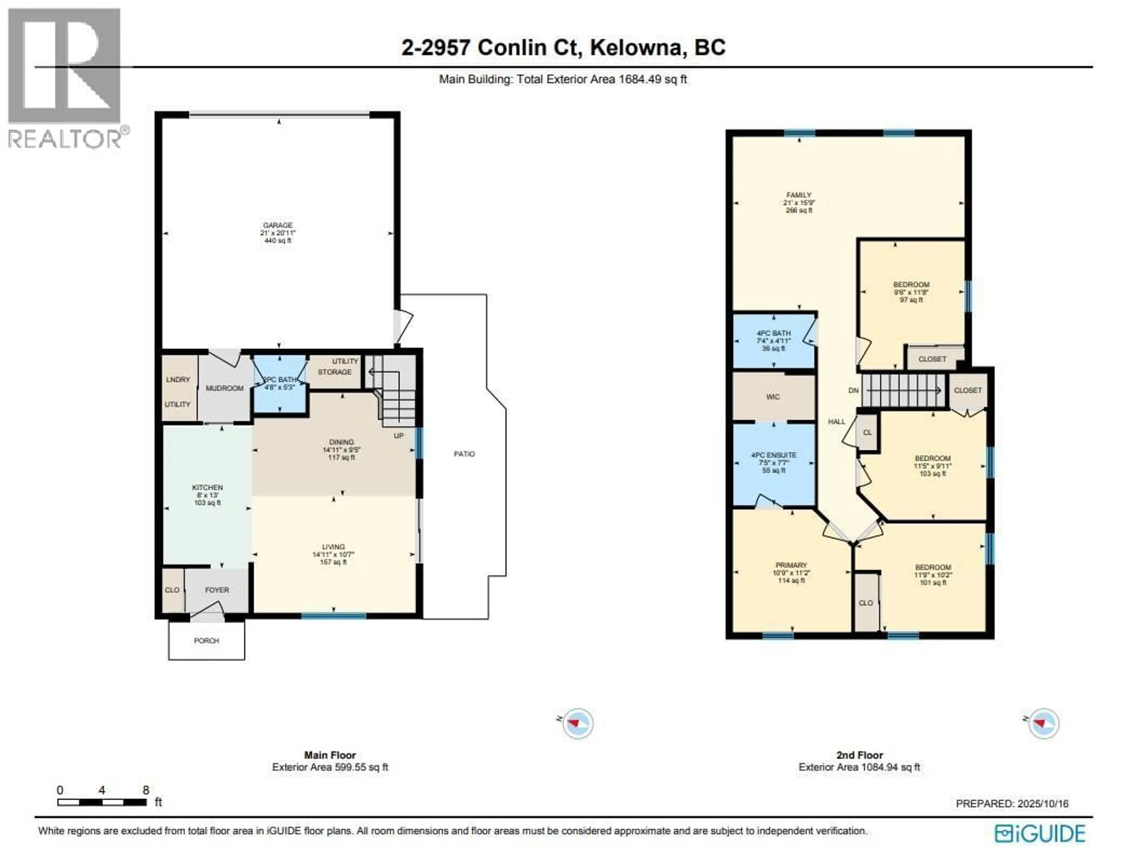 Floor plan for 2 - 2957 CONLIN COURT, Kelowna British Columbia V1Y7S7