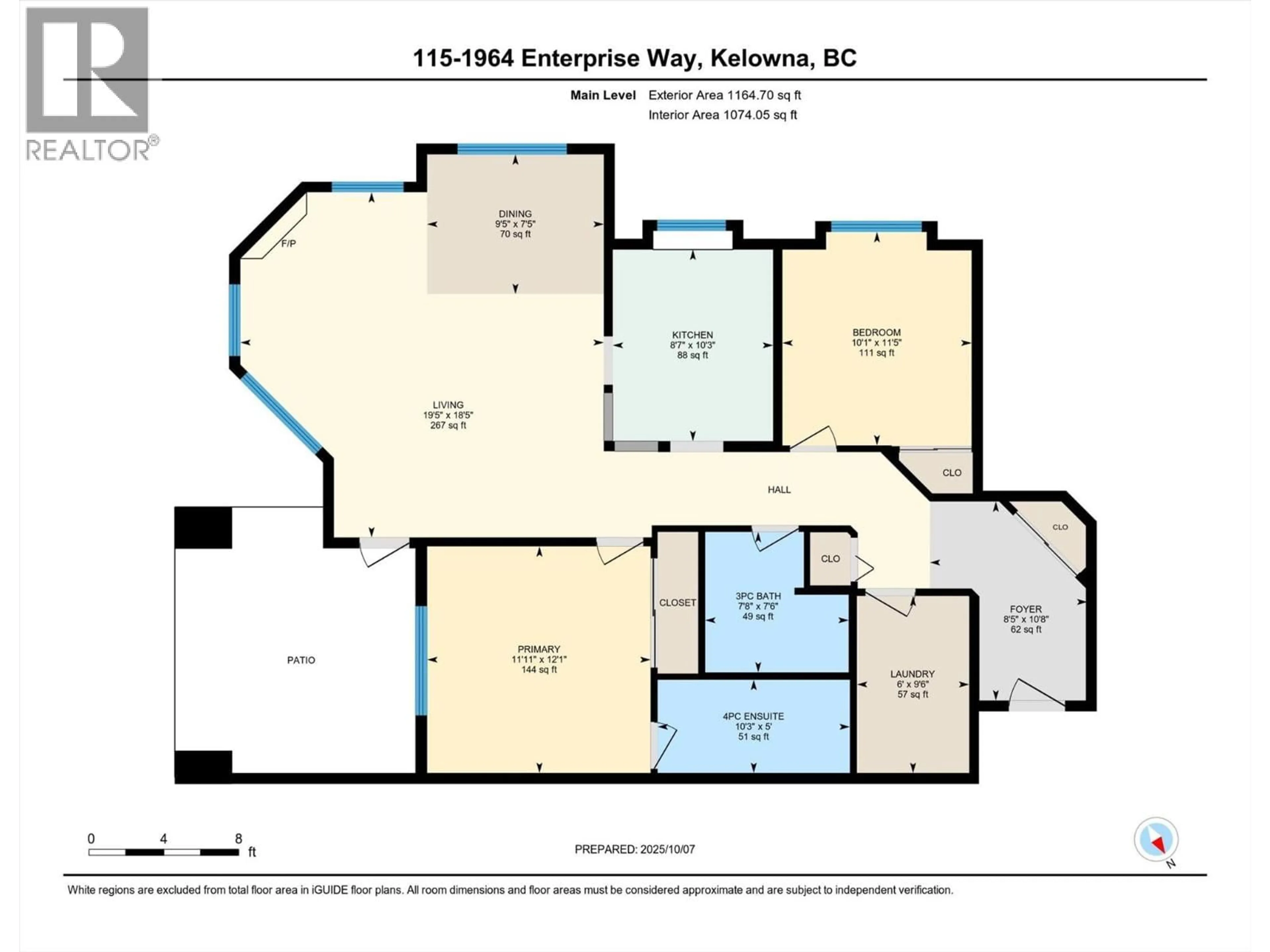 Floor plan for 115 - 1964 ENTERPRISE WAY, Kelowna British Columbia V1Y9S7