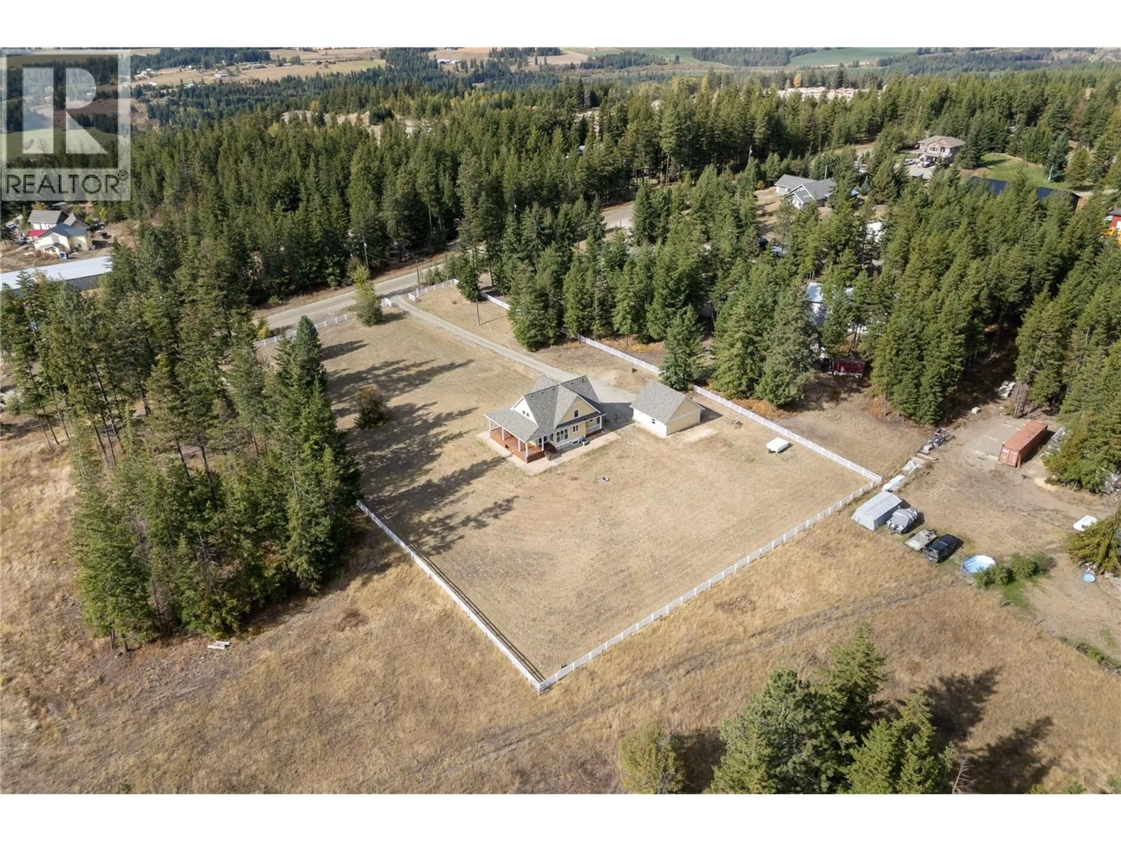 A pic from outside/outdoor area/front of a property/back of a property/a pic from drone, mountain view for 3446 ROBERGE ROAD, Tappen British Columbia V0E2X2