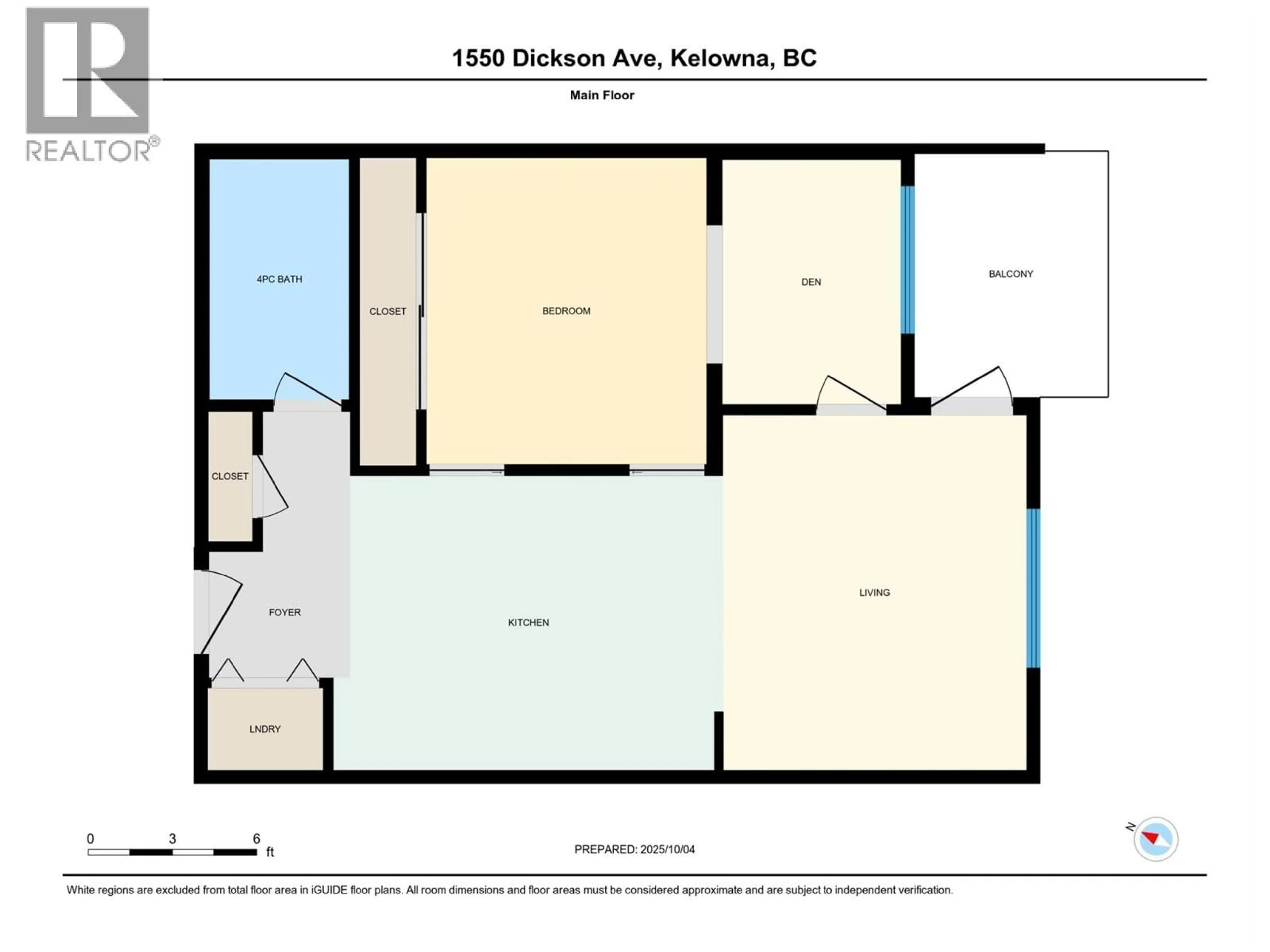 Floor plan for 406 - 1550 DICKSON AVENUE, Kelowna British Columbia V1Y9Y8
