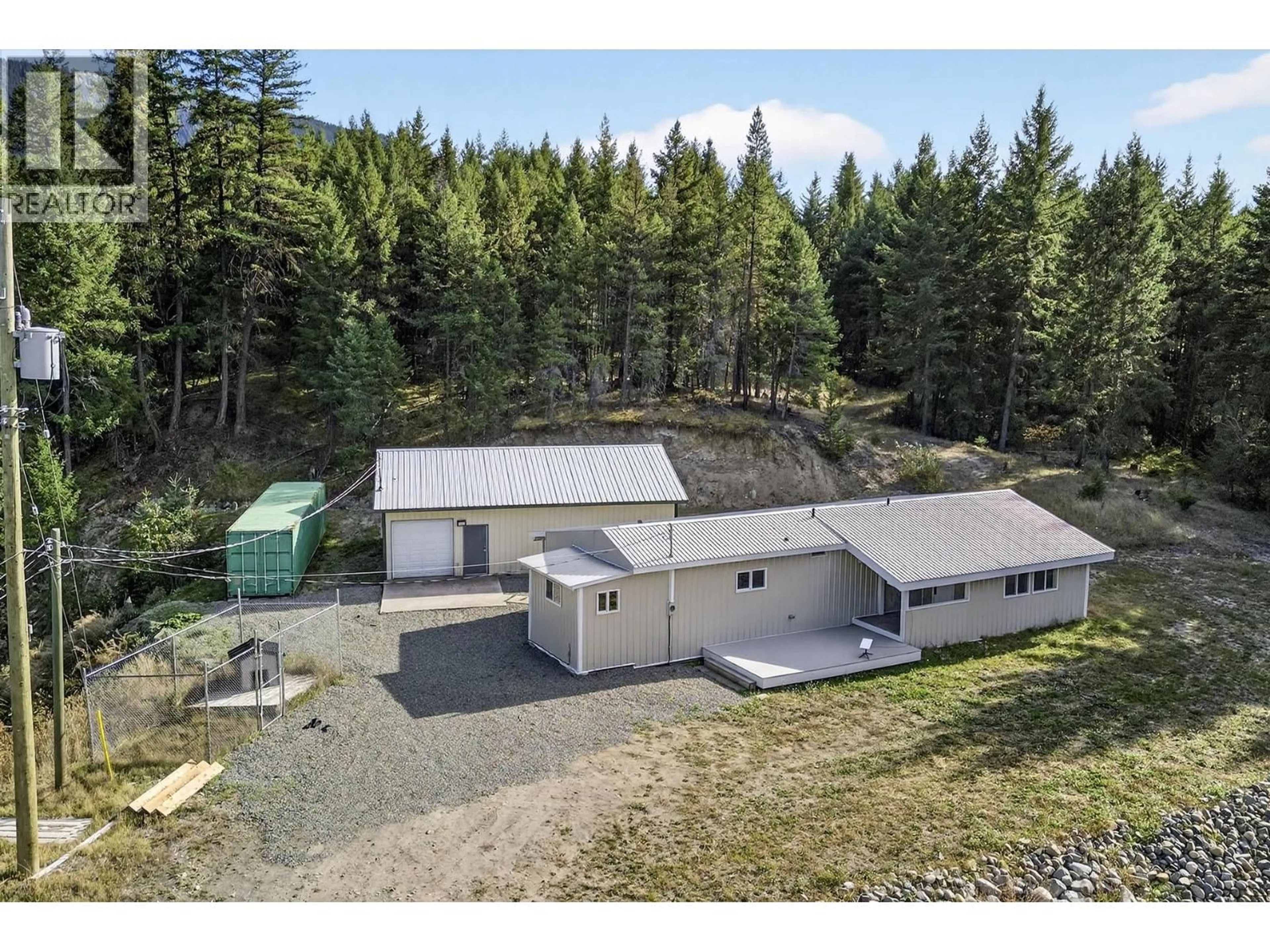 A pic from outside/outdoor area/front of a property/back of a property/a pic from drone, unknown for 888 BARRIERE LAKES ROAD, Barriere British Columbia V0E1E1