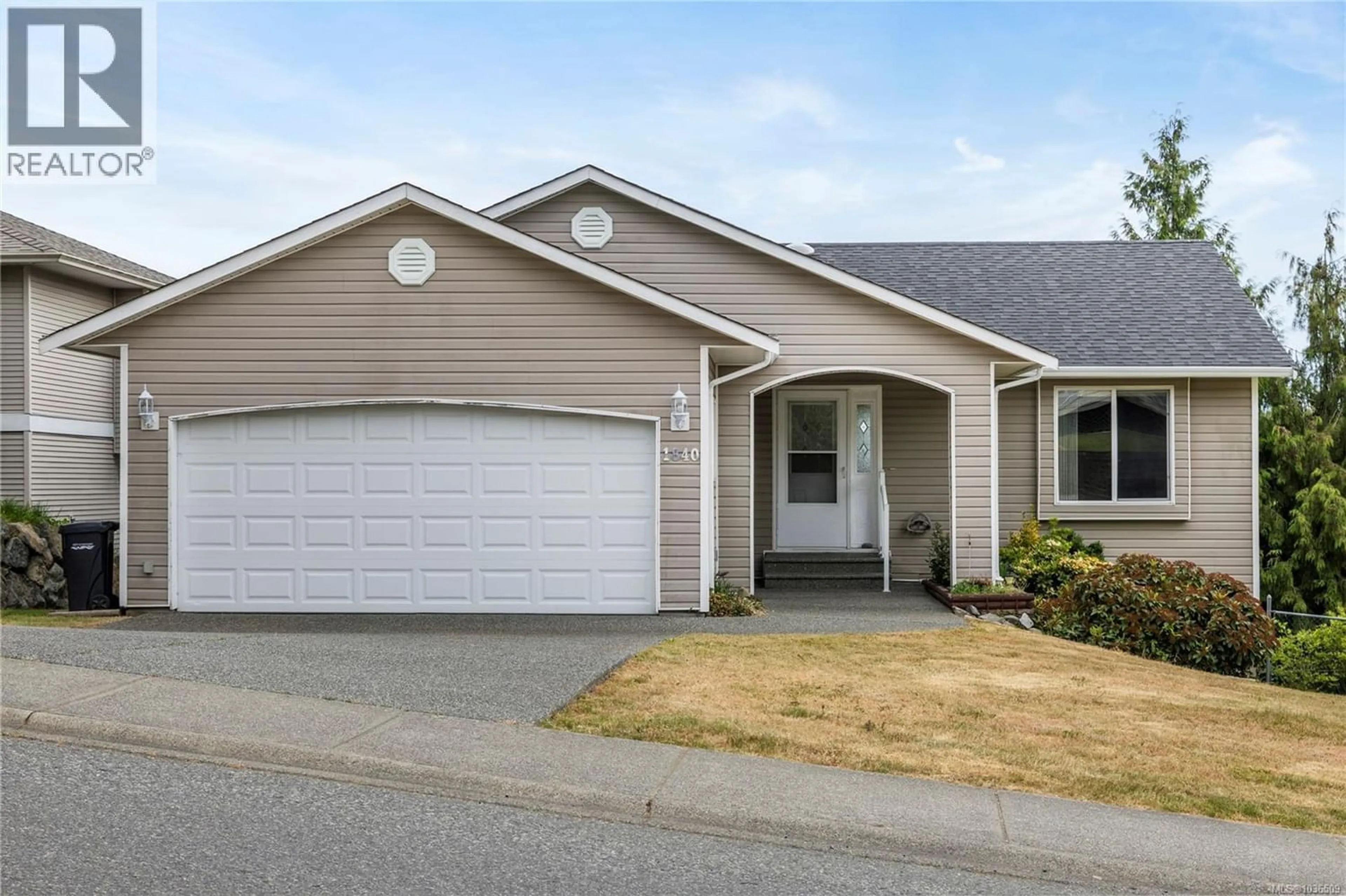 Home with vinyl exterior material, street for 1840 MONTANA ROAD, Nanaimo British Columbia V9X1C8