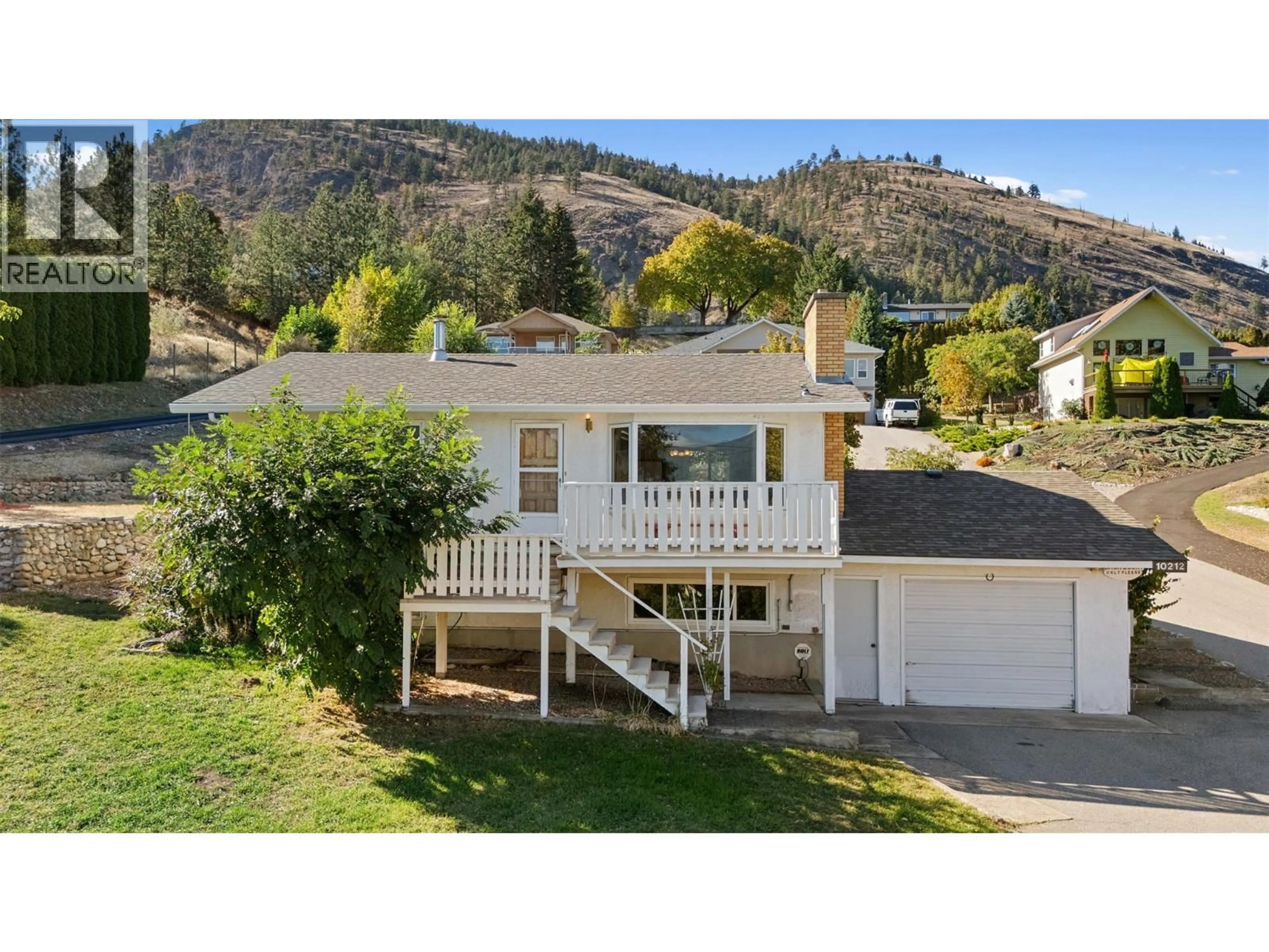 A pic from outside/outdoor area/front of a property/back of a property/a pic from drone, mountain view for 10212 HAPPY VALLEY ROAD, Summerland British Columbia V0H1Z7