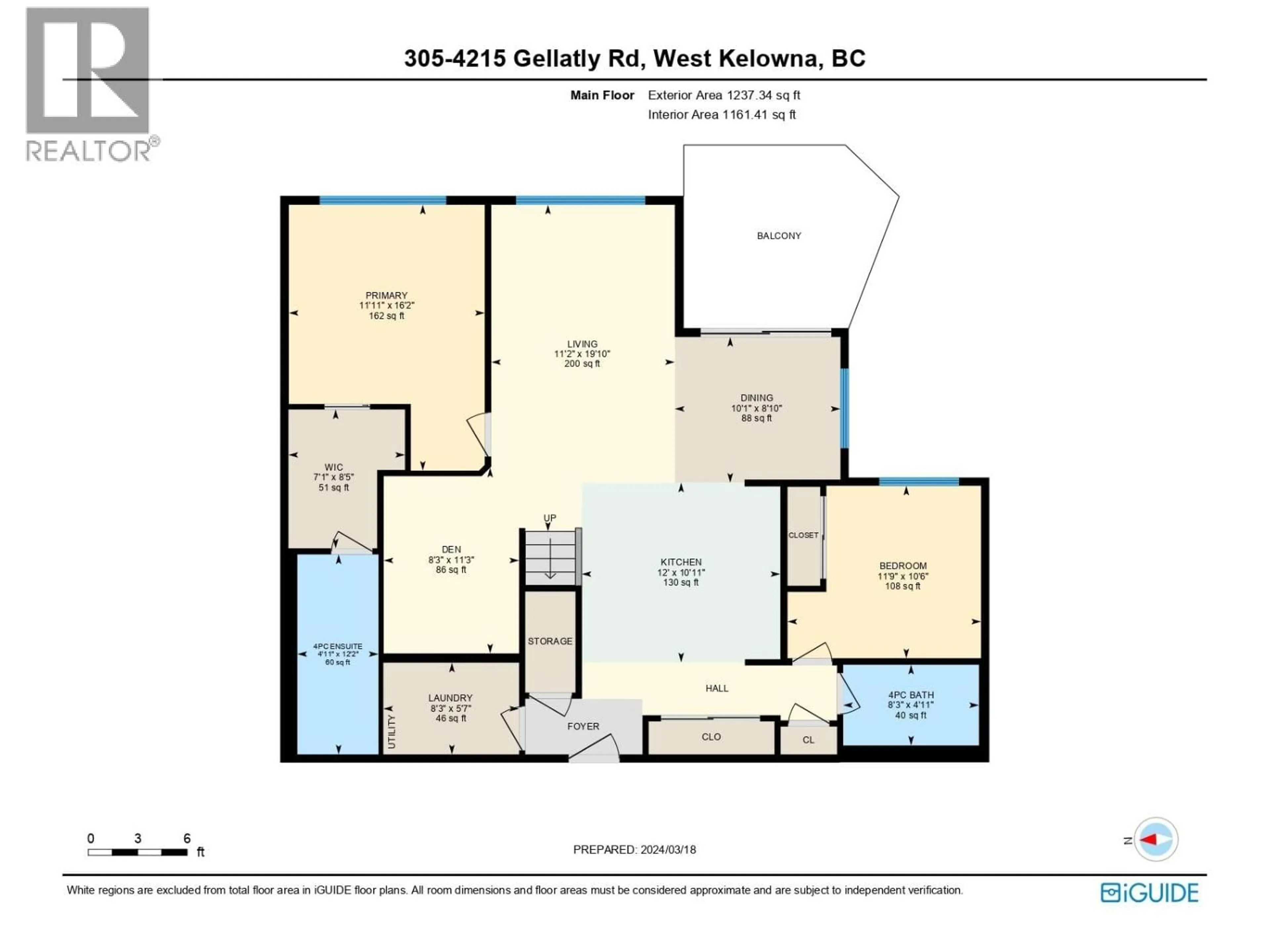 Floor plan for 1305 - 4215 GELLATLY ROAD SOUTH, West Kelowna British Columbia V4T3N1