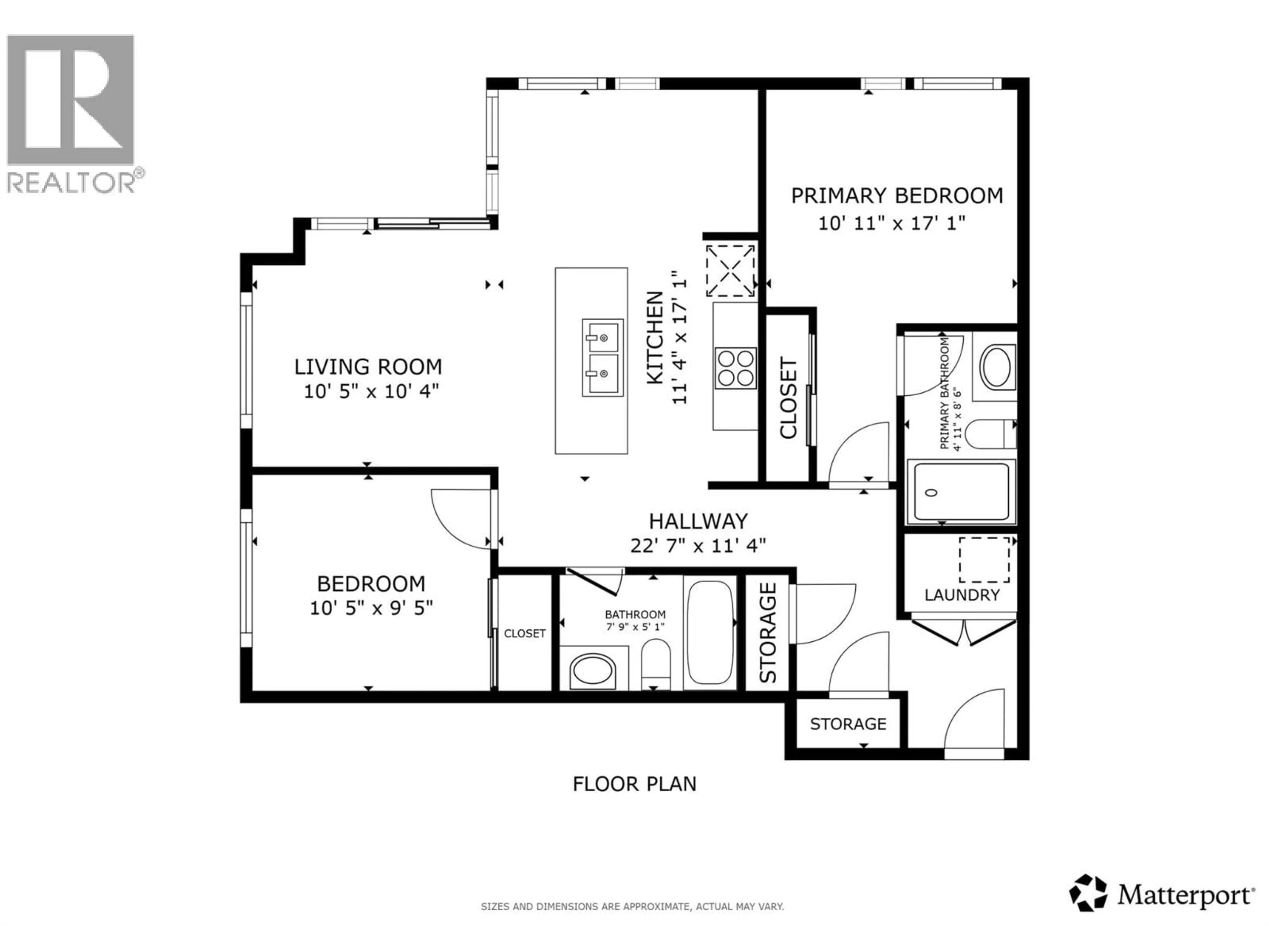 Floor plan for 1106 - 1588 ELLIS STREET, Kelowna British Columbia V1Y0H1