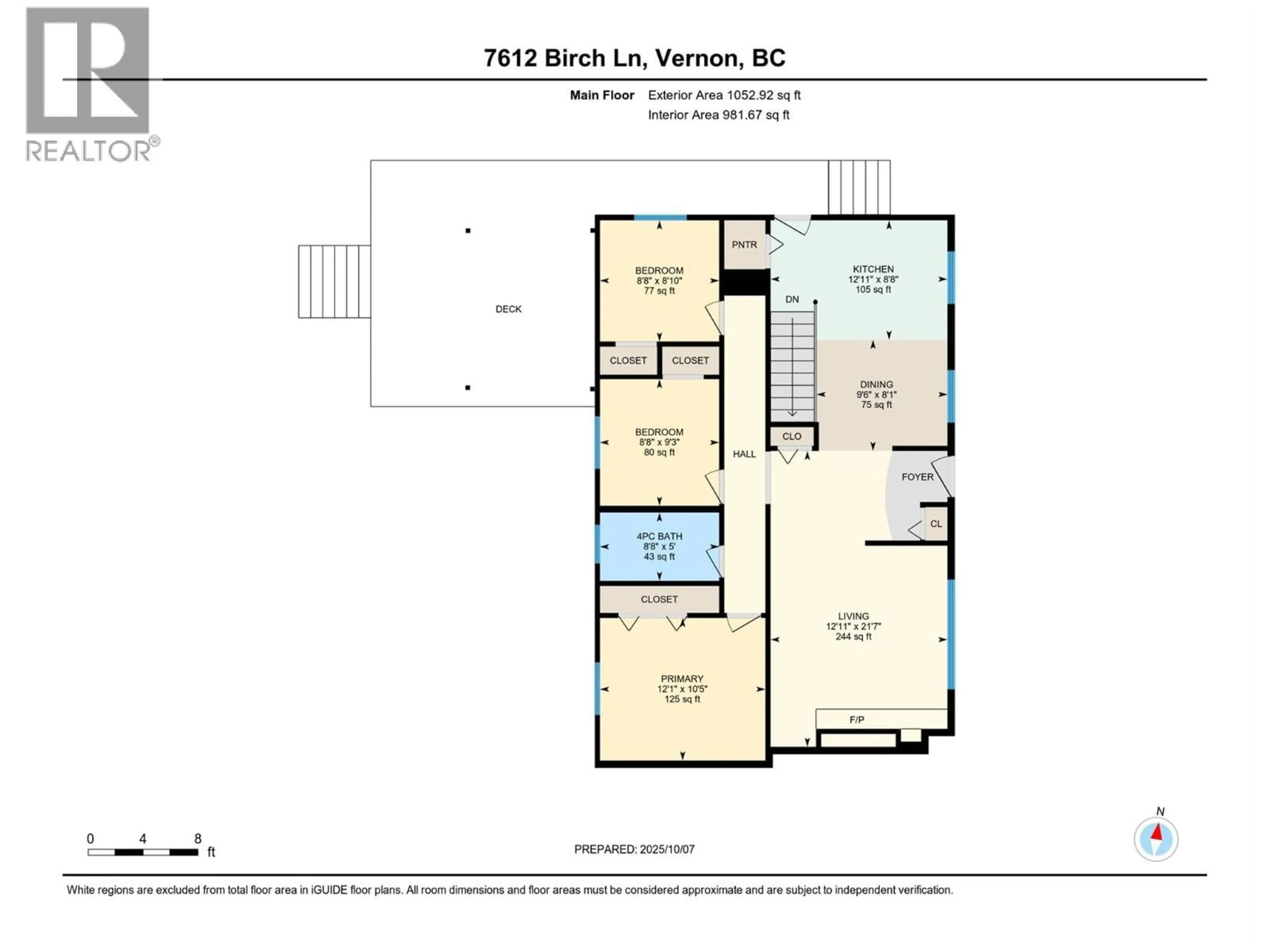 Floor plan for 7612 BIRCH LANE, Coldstream British Columbia V1B1N9