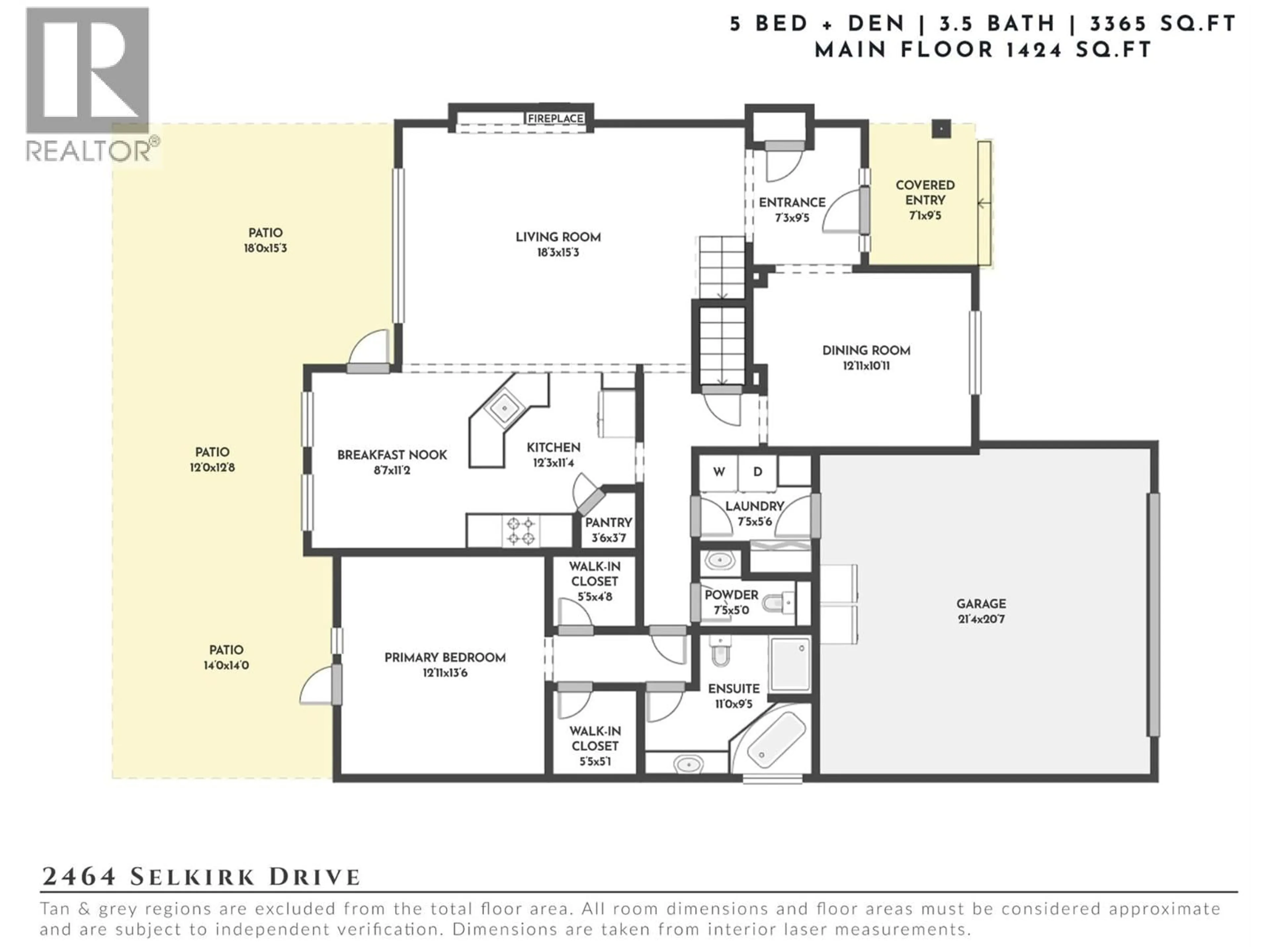 Floor plan for 2464 SELKIRK DRIVE, Kelowna British Columbia V1V2R7