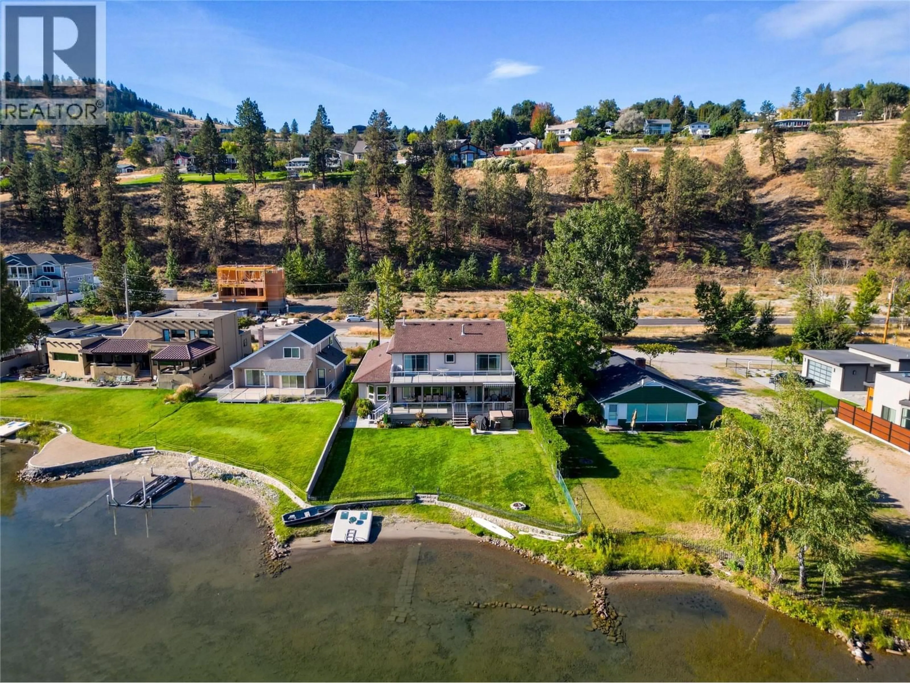 A pic from outside/outdoor area/front of a property/back of a property/a pic from drone, water/lake/river/ocean view for 192 ALDER AVENUE, Kaleden British Columbia V0H1K0