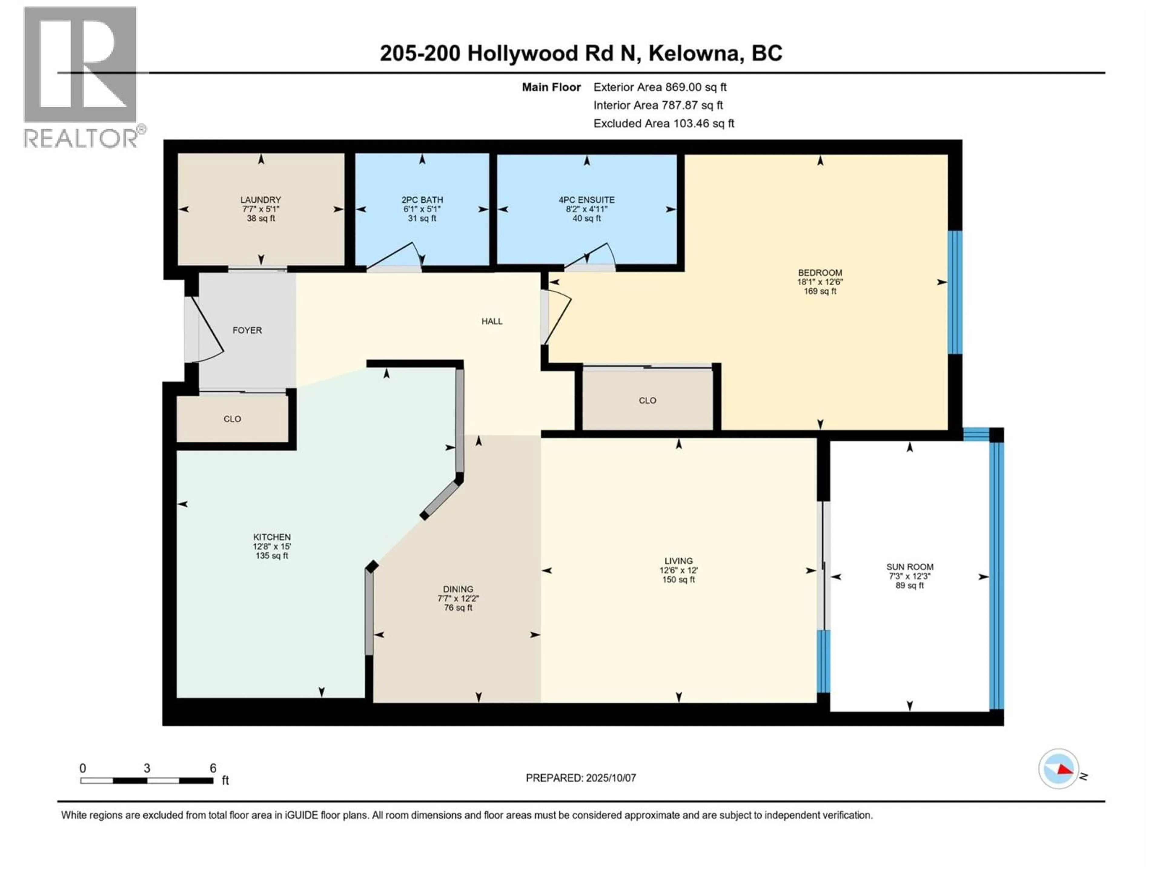 Floor plan for 205 - 200 HOLLYWOOD ROAD, Kelowna British Columbia V1X6Y9
