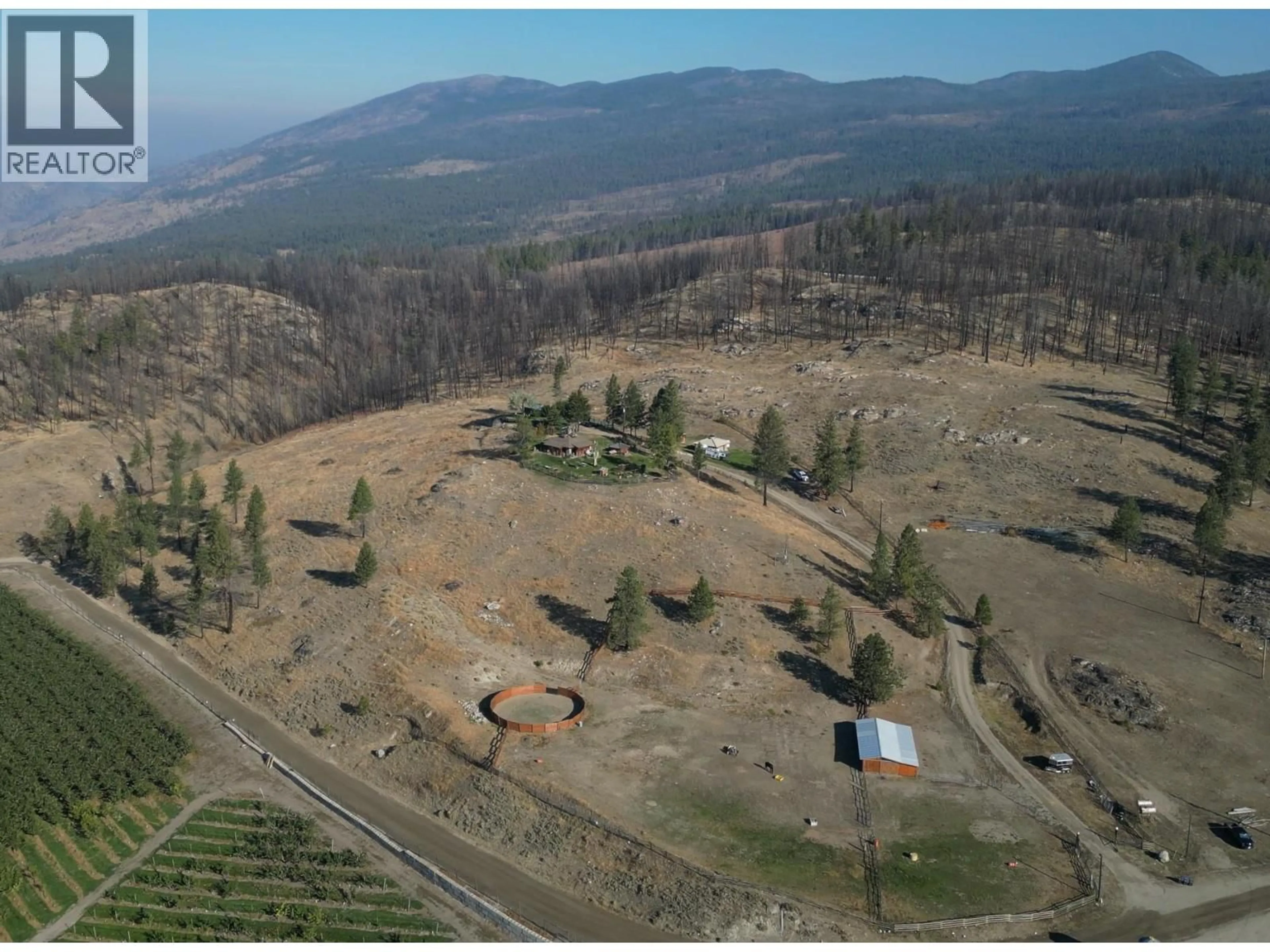 A pic from outside/outdoor area/front of a property/back of a property/a pic from drone, mountain view for 222 OLD CAMP MCKINNEY ROAD, Oliver British Columbia V0H1T8