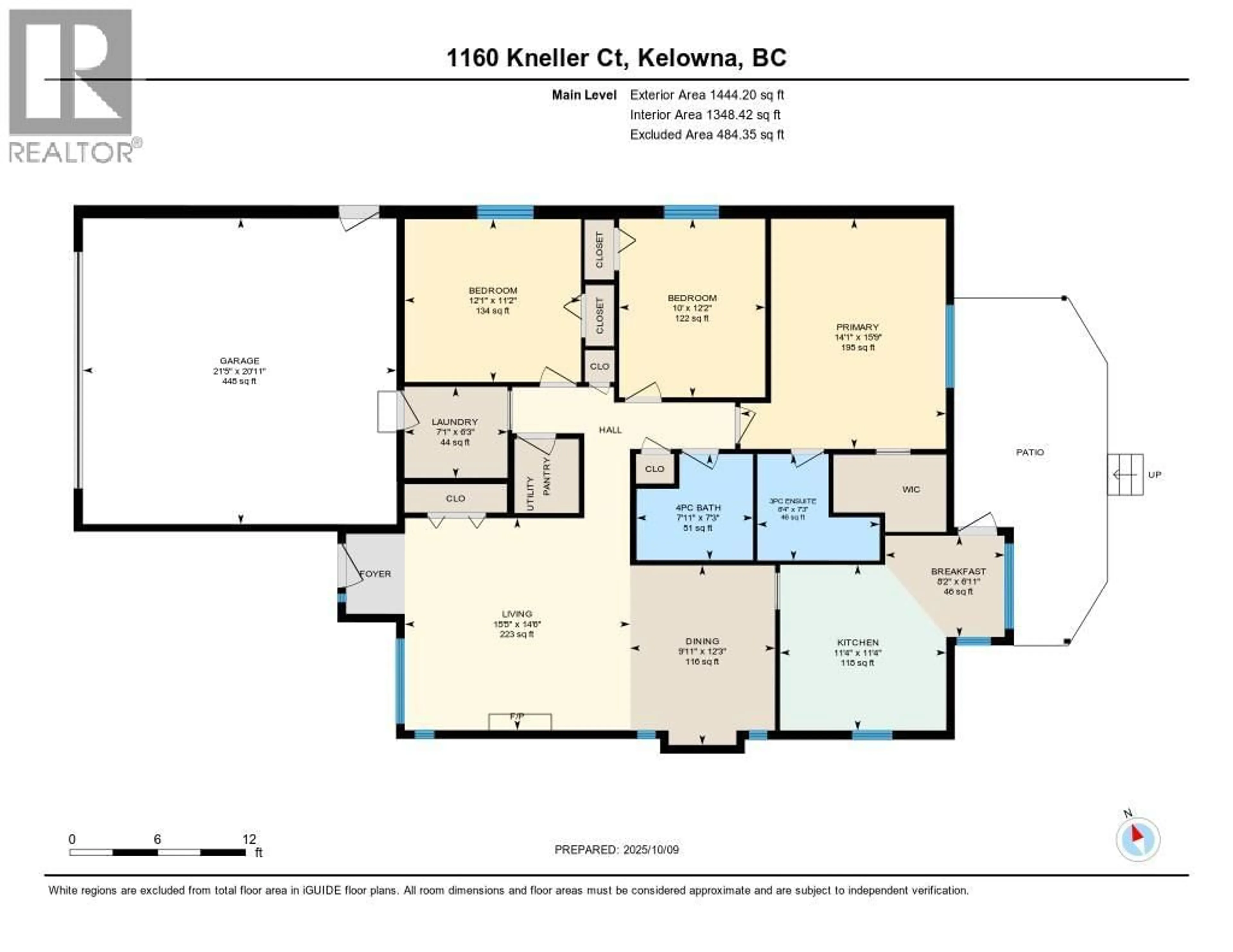 Floor plan for 1160 KNELLER COURT, Kelowna British Columbia V1X6V6
