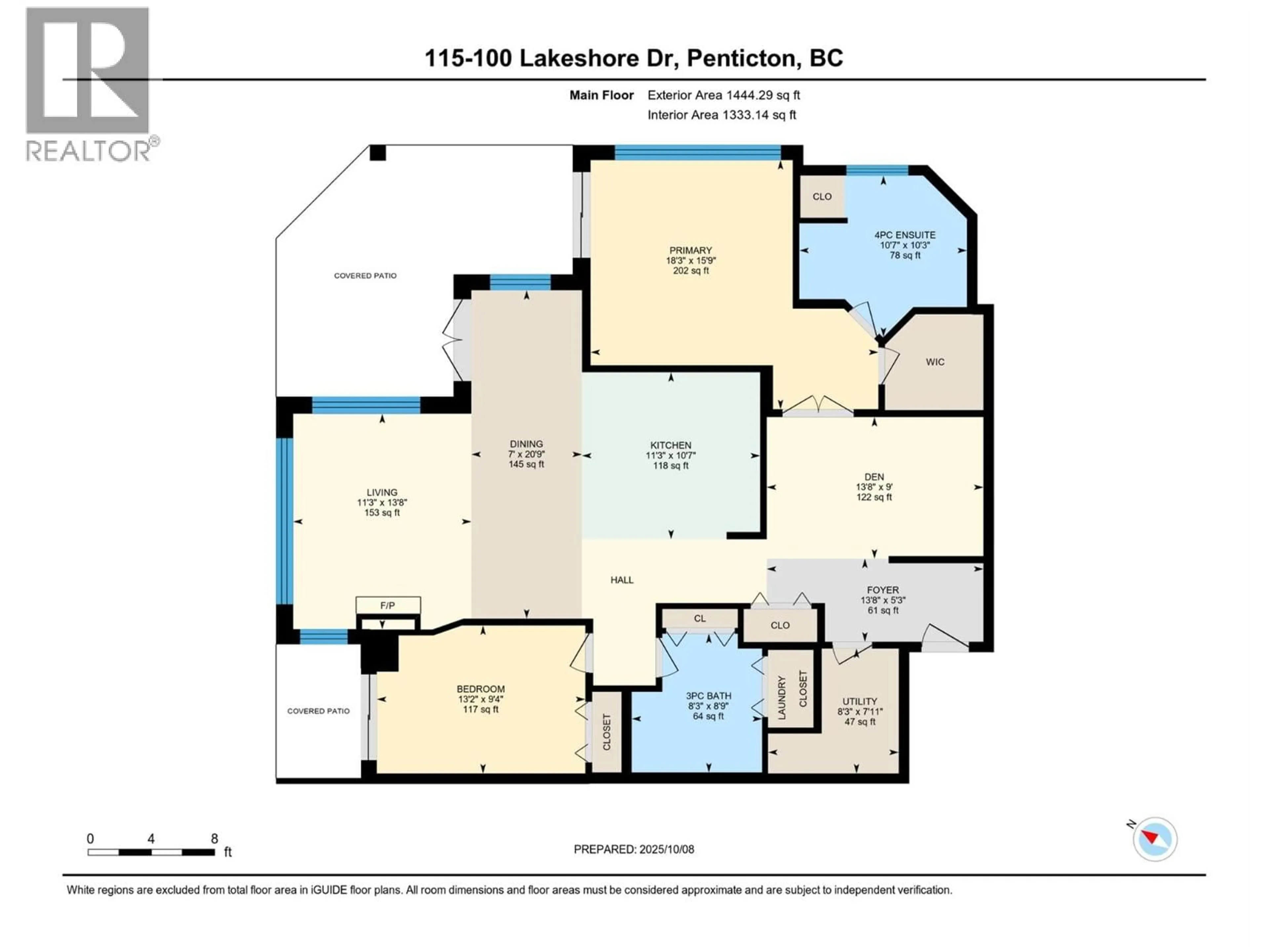 Floor plan for 115 - 100 LAKESHORE DRIVE WEST, Penticton British Columbia V2A1B6
