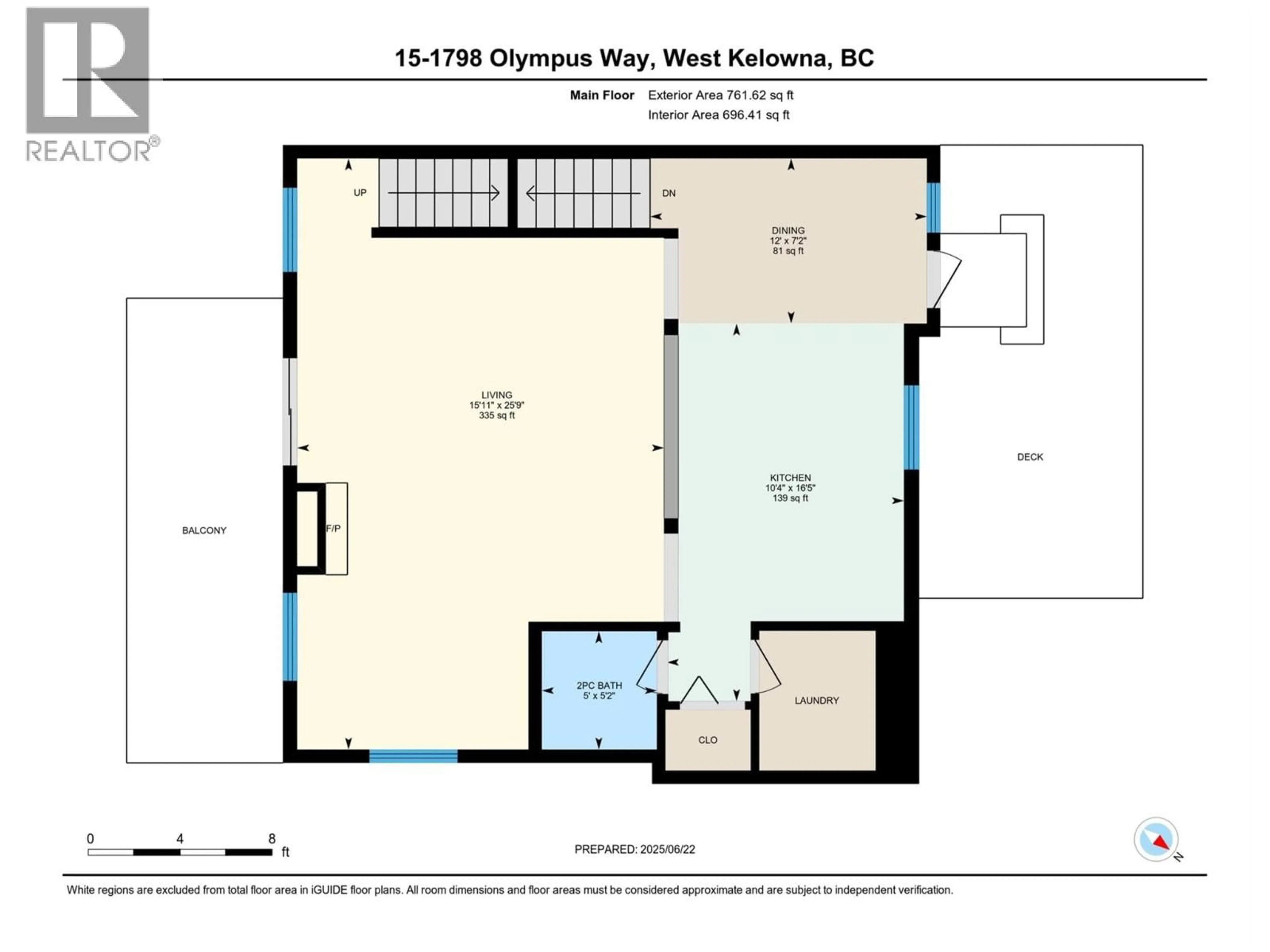 Floor plan for 15 - 1798 OLYMPUS WAY, West Kelowna British Columbia V1Z4A6