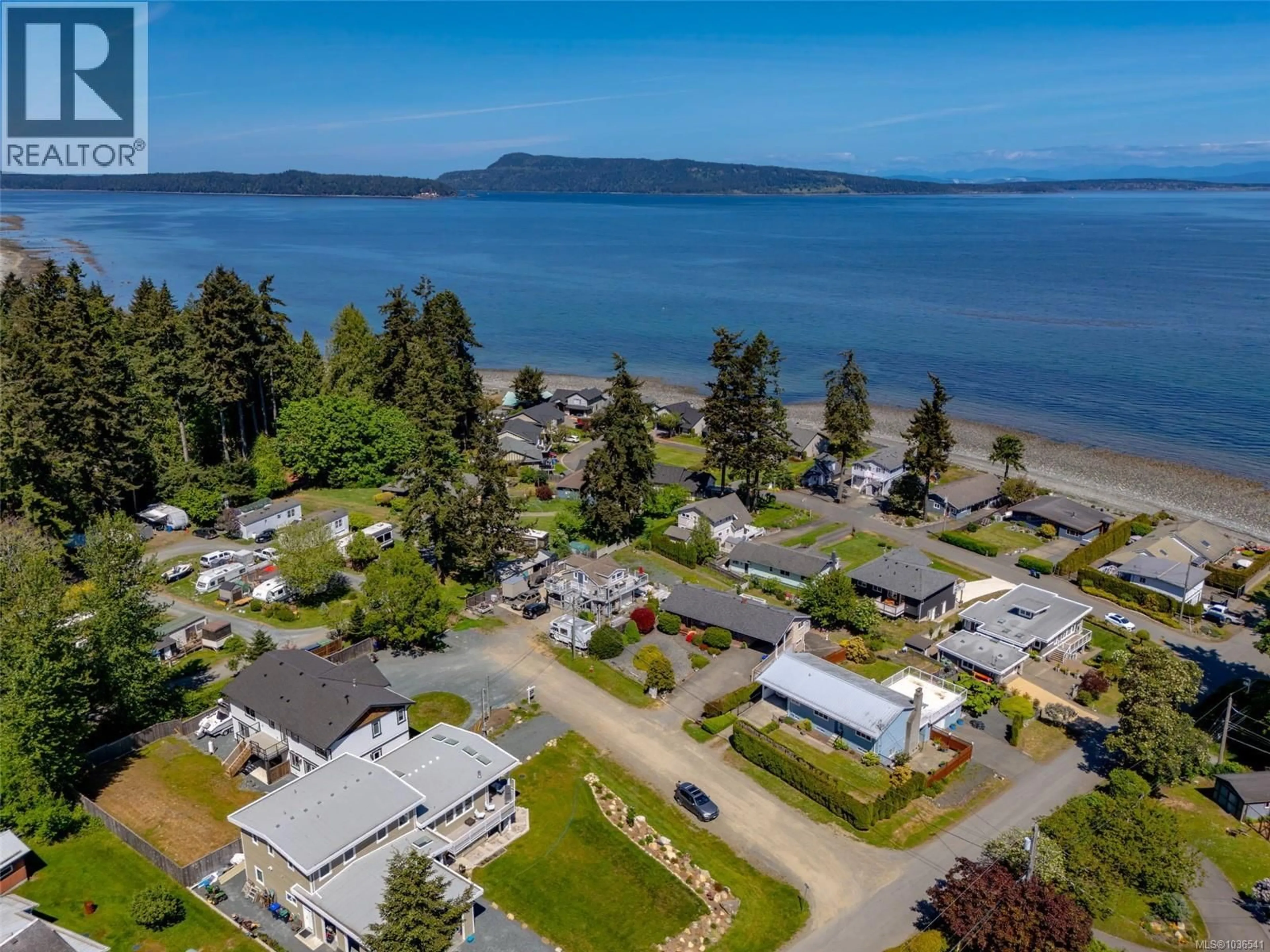 A pic from outside/outdoor area/front of a property/back of a property/a pic from drone, water/lake/river/ocean view for 4301 EVA ROAD, Bowser British Columbia V0R1G0