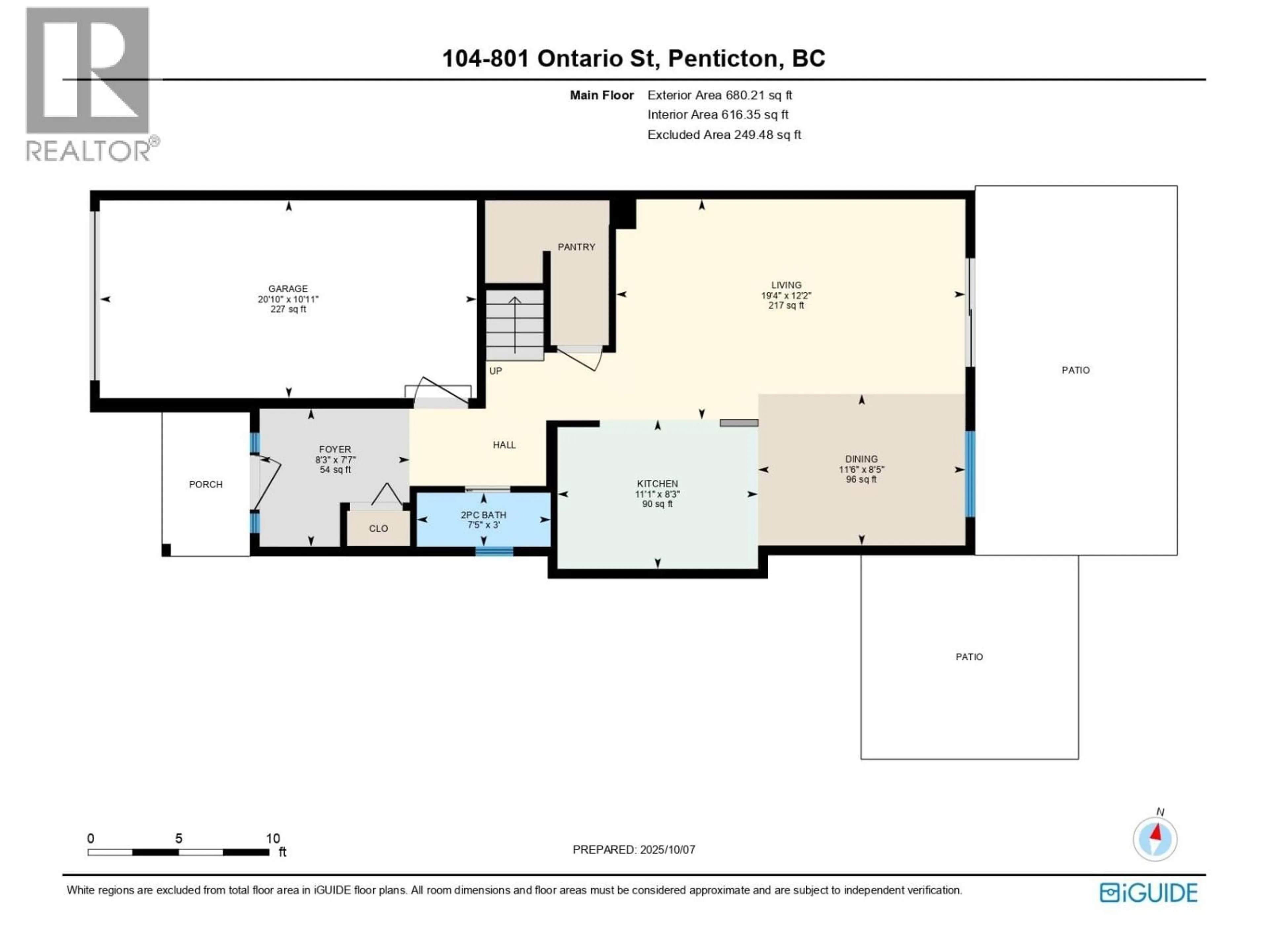 Floor plan for 104 - 801 ONTARIO STREET, Penticton British Columbia V2A4S4