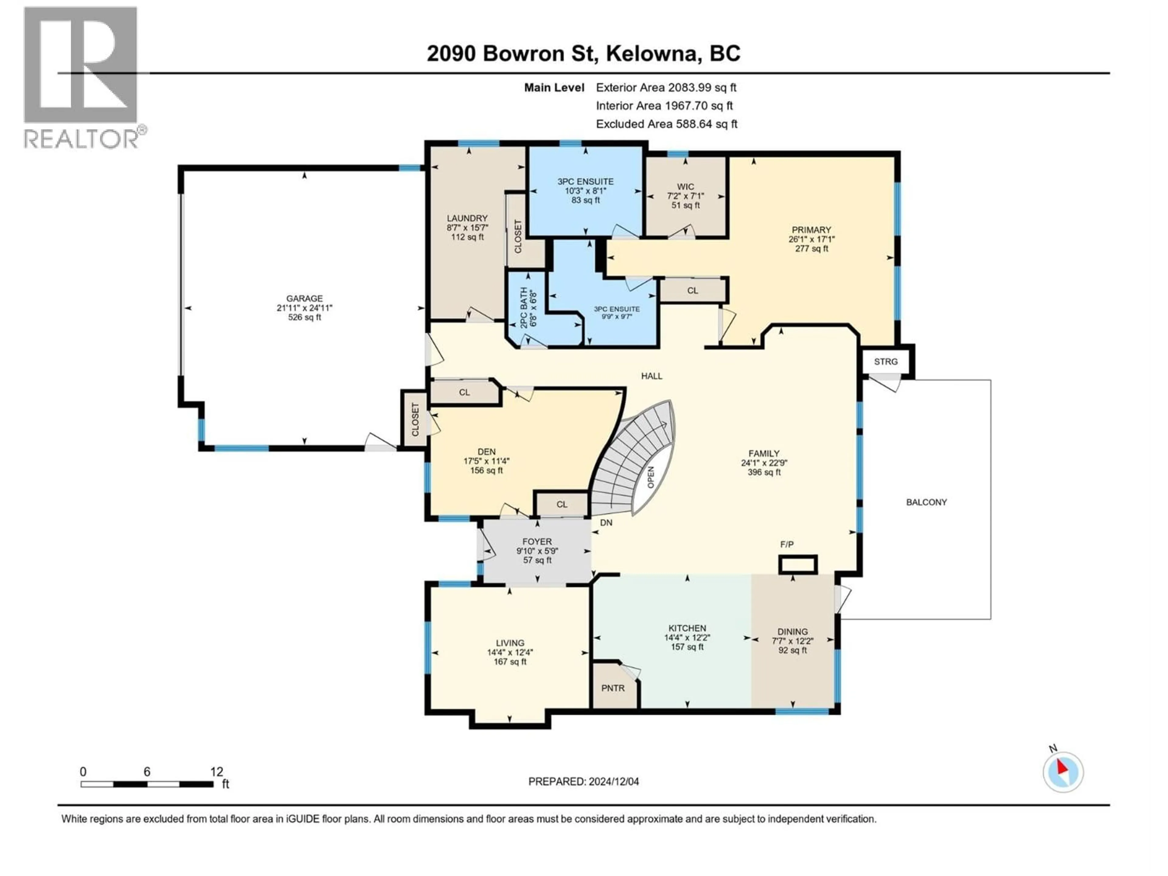 Floor plan for 2090 BOWRON STREET, Kelowna British Columbia V1V2P2