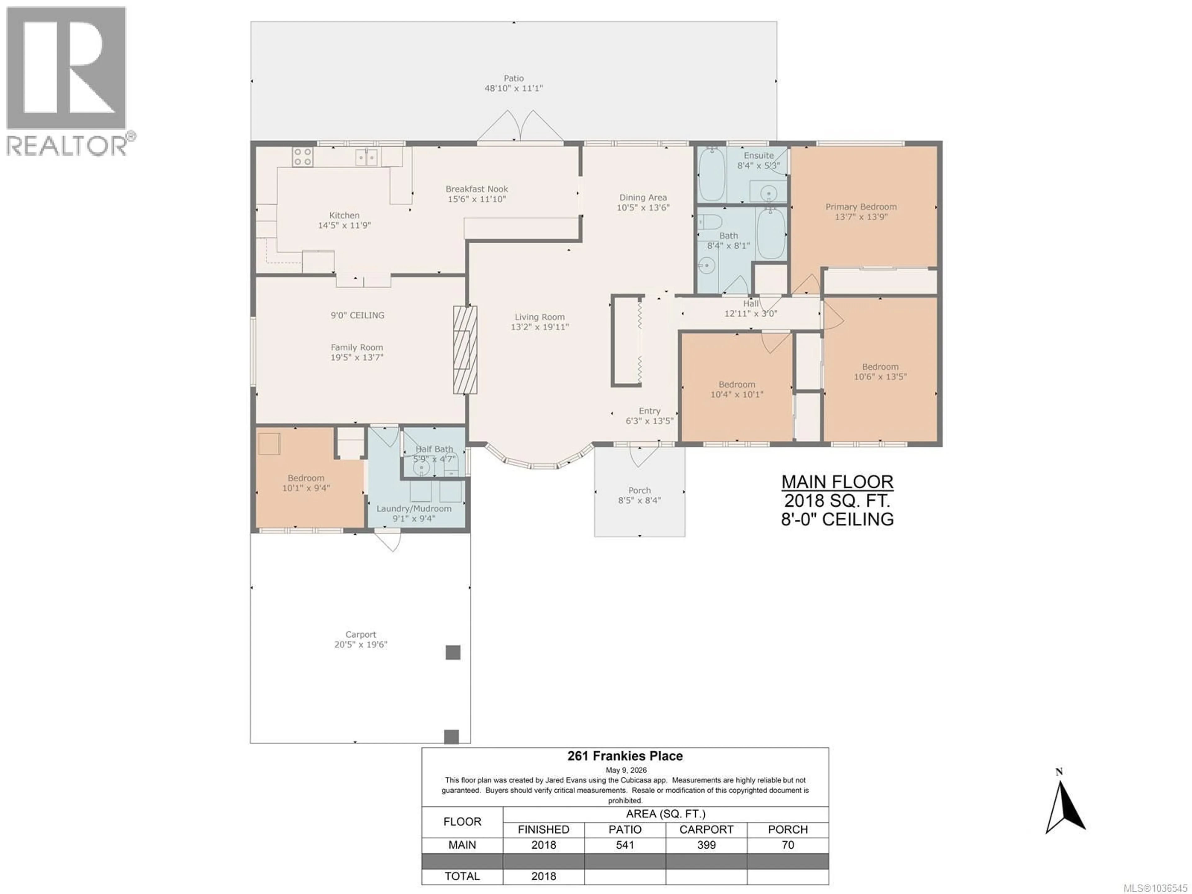 Floor plan for 261 FRANKIES PLACE, Nanaimo British Columbia V9R6V4