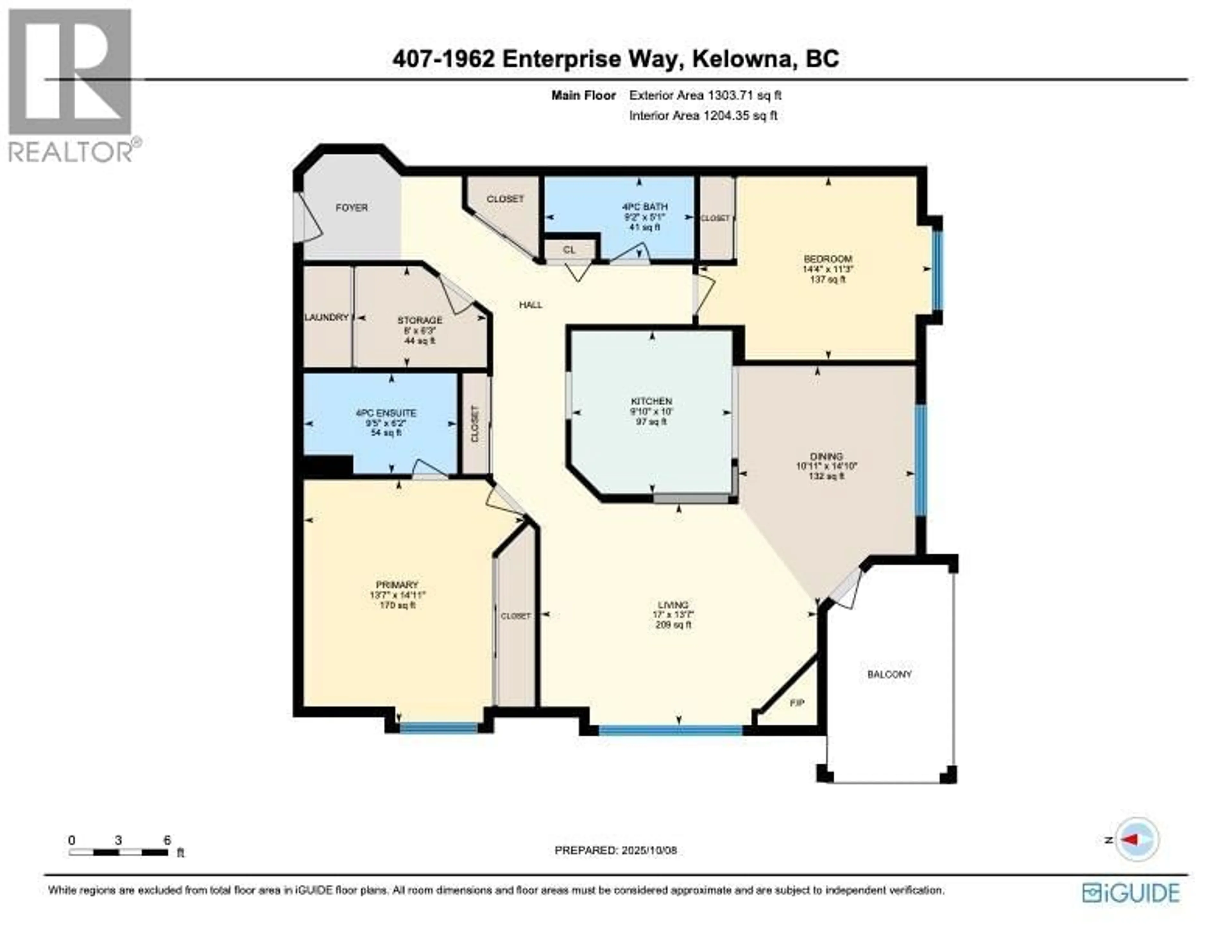 Floor plan for 407 - 1962 ENTERPRISE WAY, Kelowna British Columbia V1Y9S6