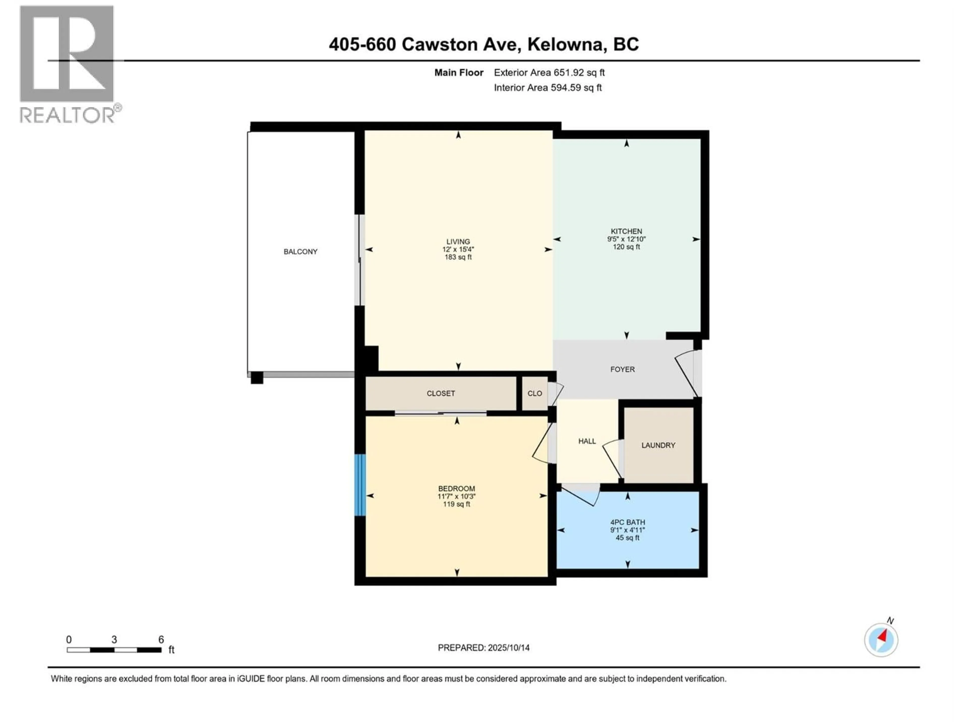 Floor plan for 405 - 660 CAWSTON AVENUE, Kelowna British Columbia V1Y9M1
