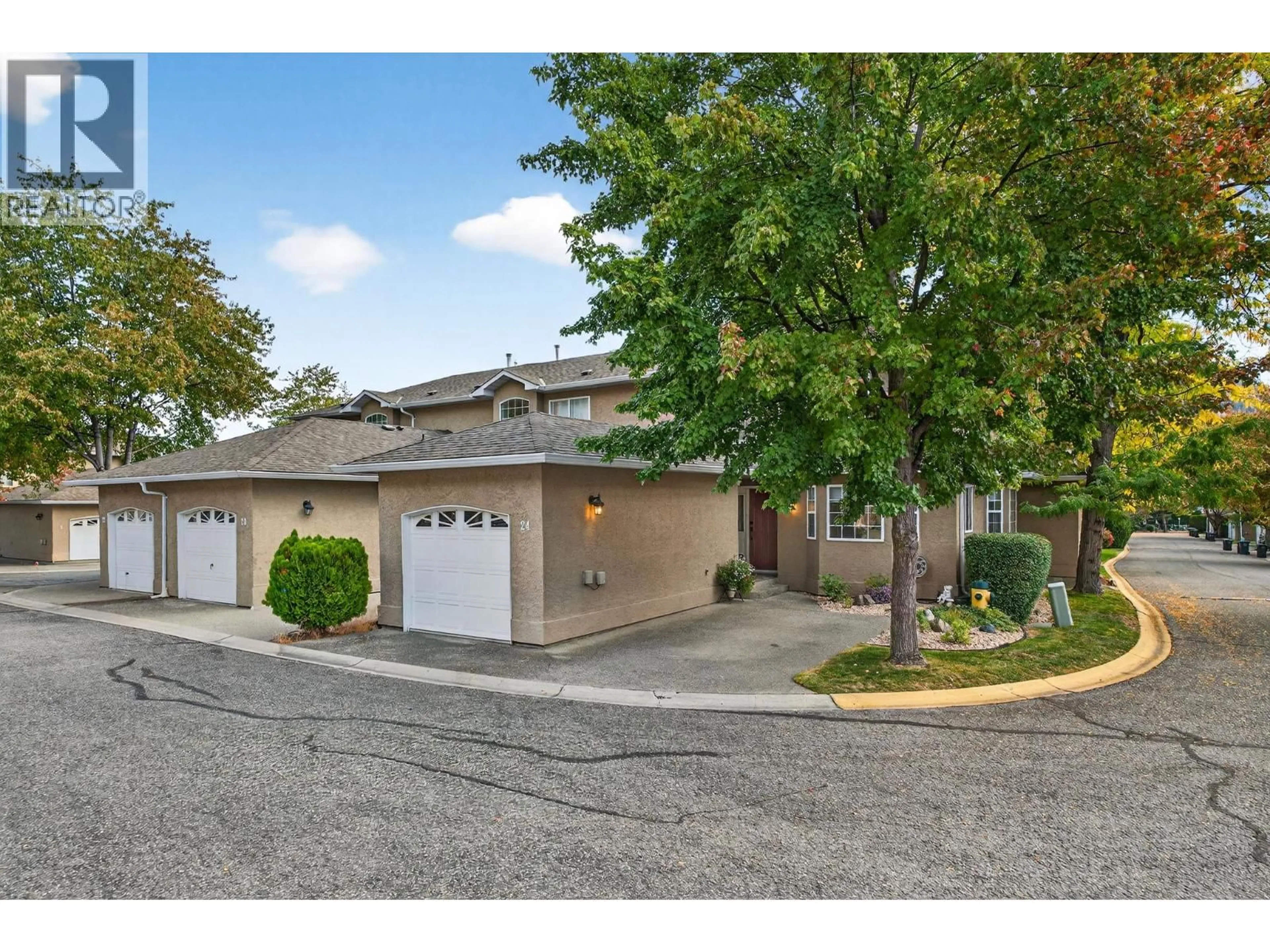 A pic from outside/outdoor area/front of a property/back of a property/a pic from drone, street for 24 - 545 GLENMEADOWS ROAD, Kelowna British Columbia V1V1W8