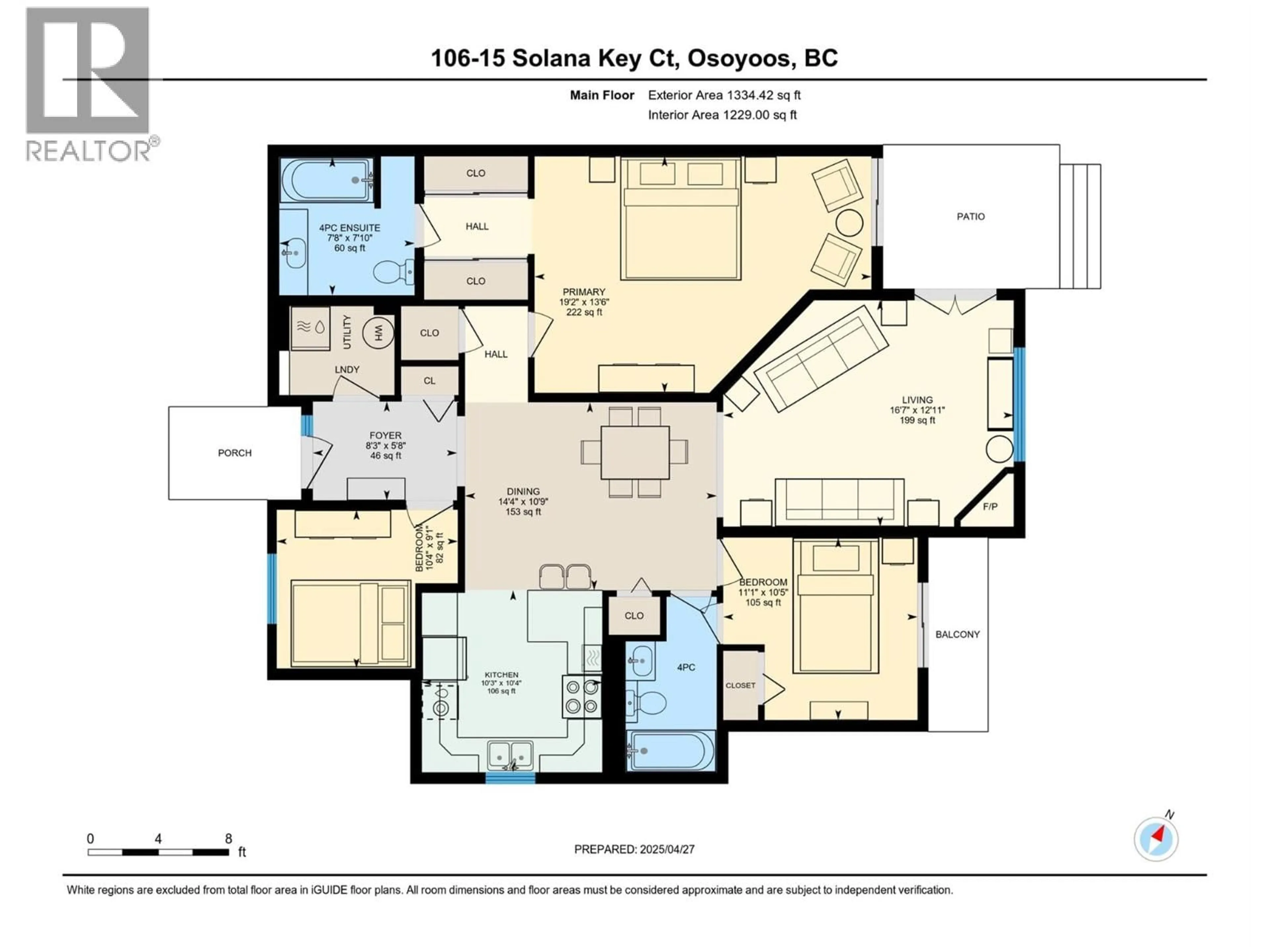 Floor plan for 106 - 15 SOLANA KEY COURT, Osoyoos British Columbia V0H1V3