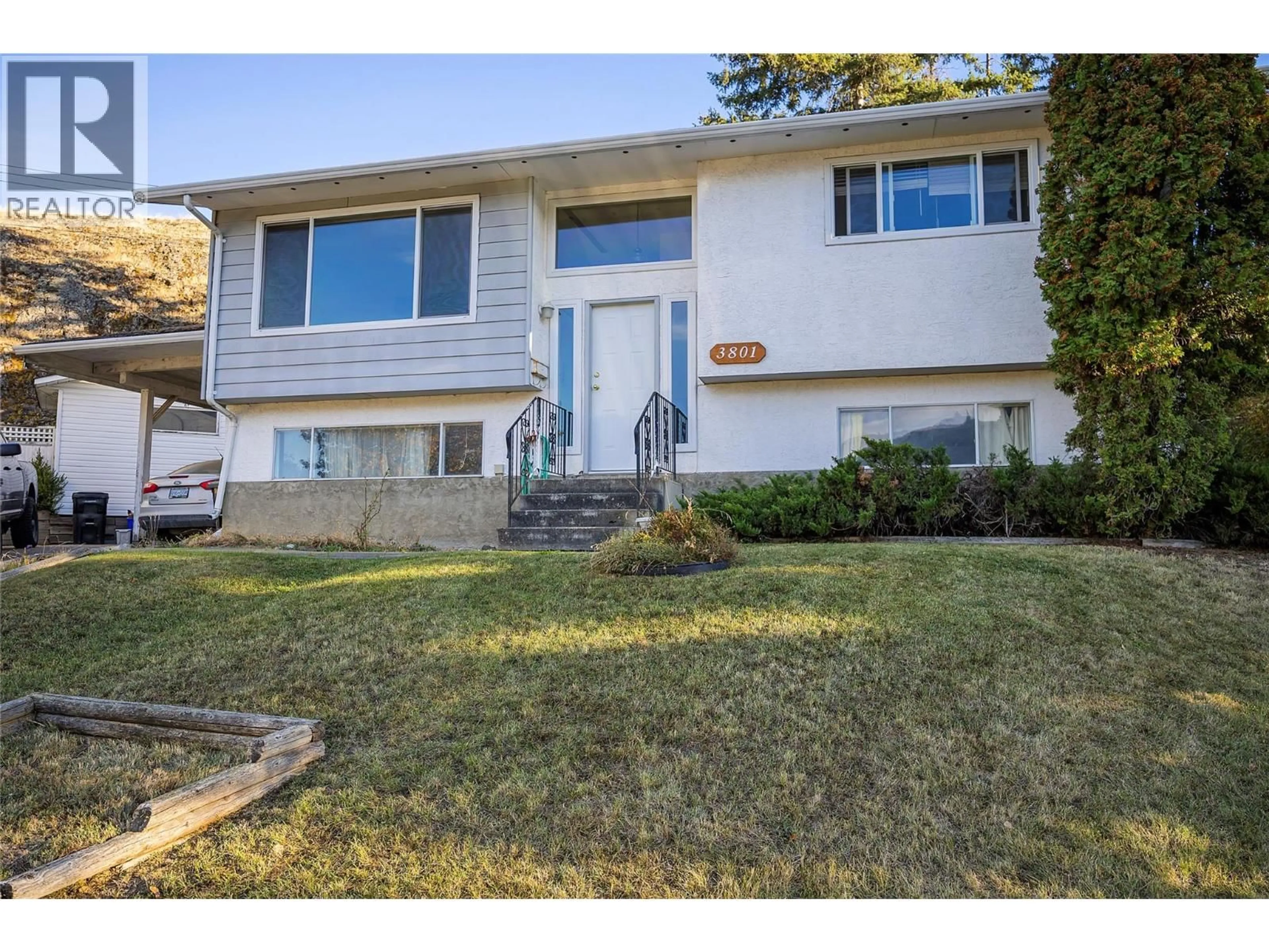Home with vinyl exterior material, street for 3801 35A STREET, Vernon British Columbia V1T6C6