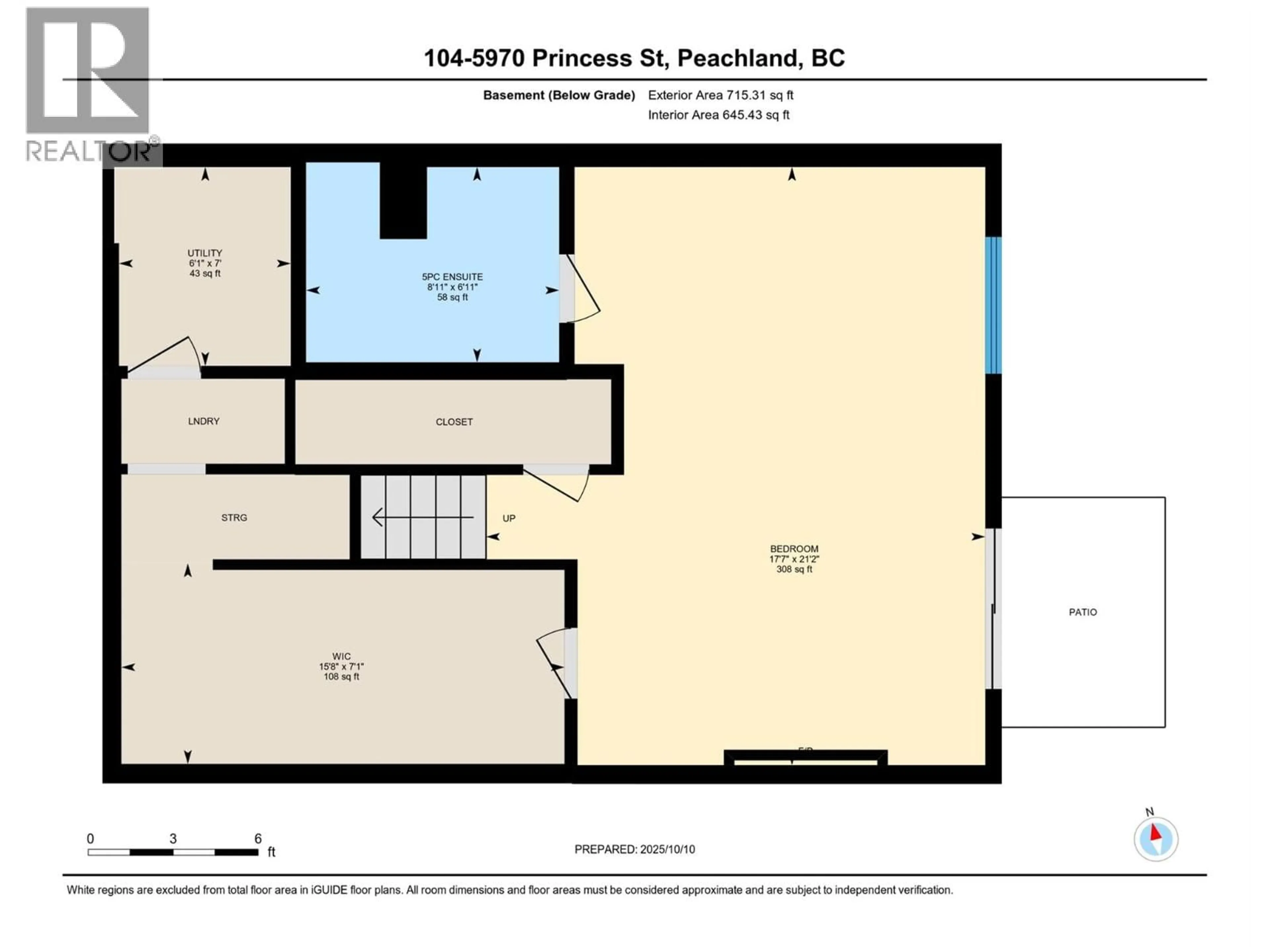 Floor plan for 104 - 5970 PRINCESS STREET, Peachland British Columbia V0H1X0