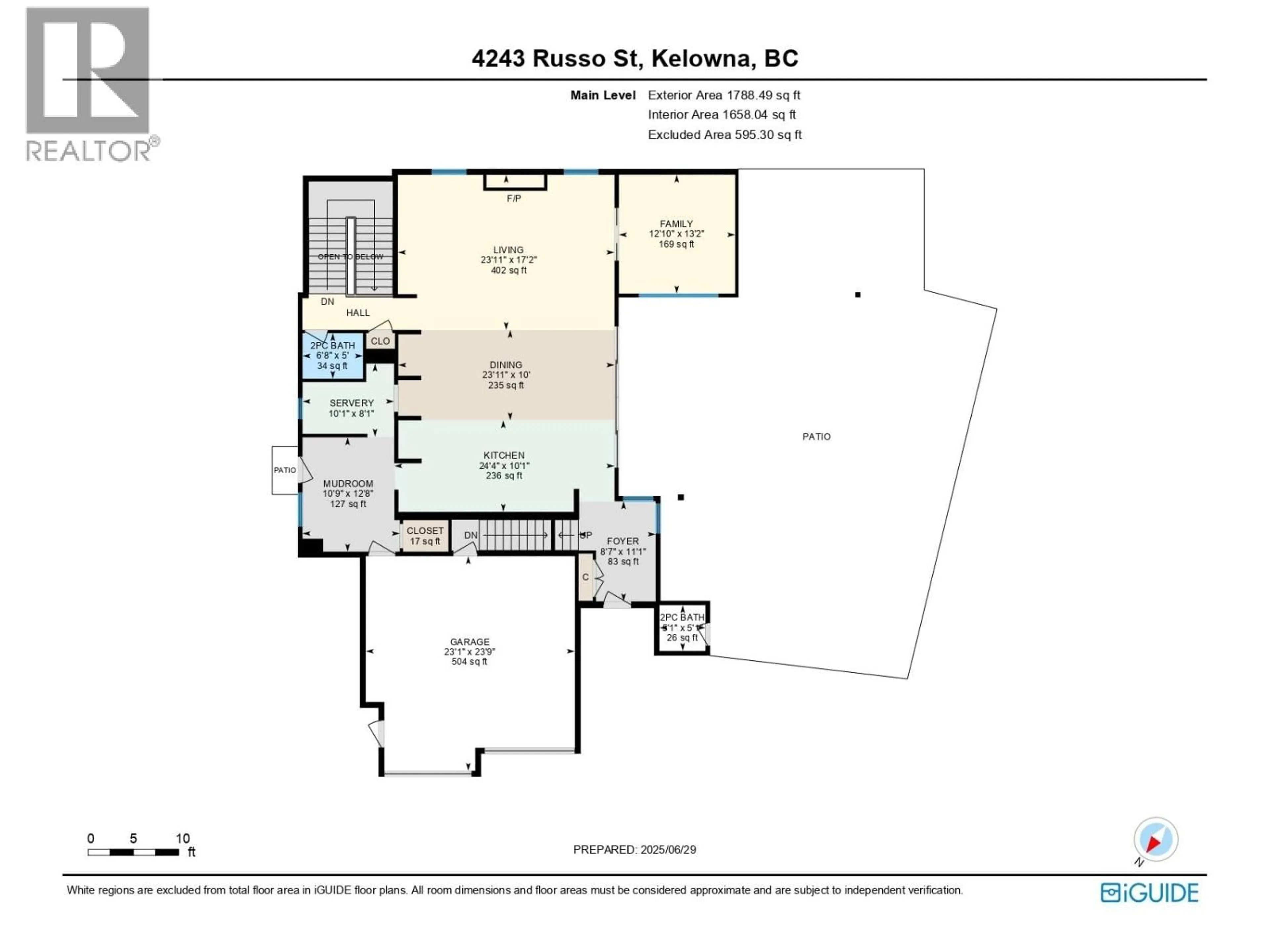 Floor plan for 4243 RUSSO STREET, Kelowna British Columbia V1W0C6