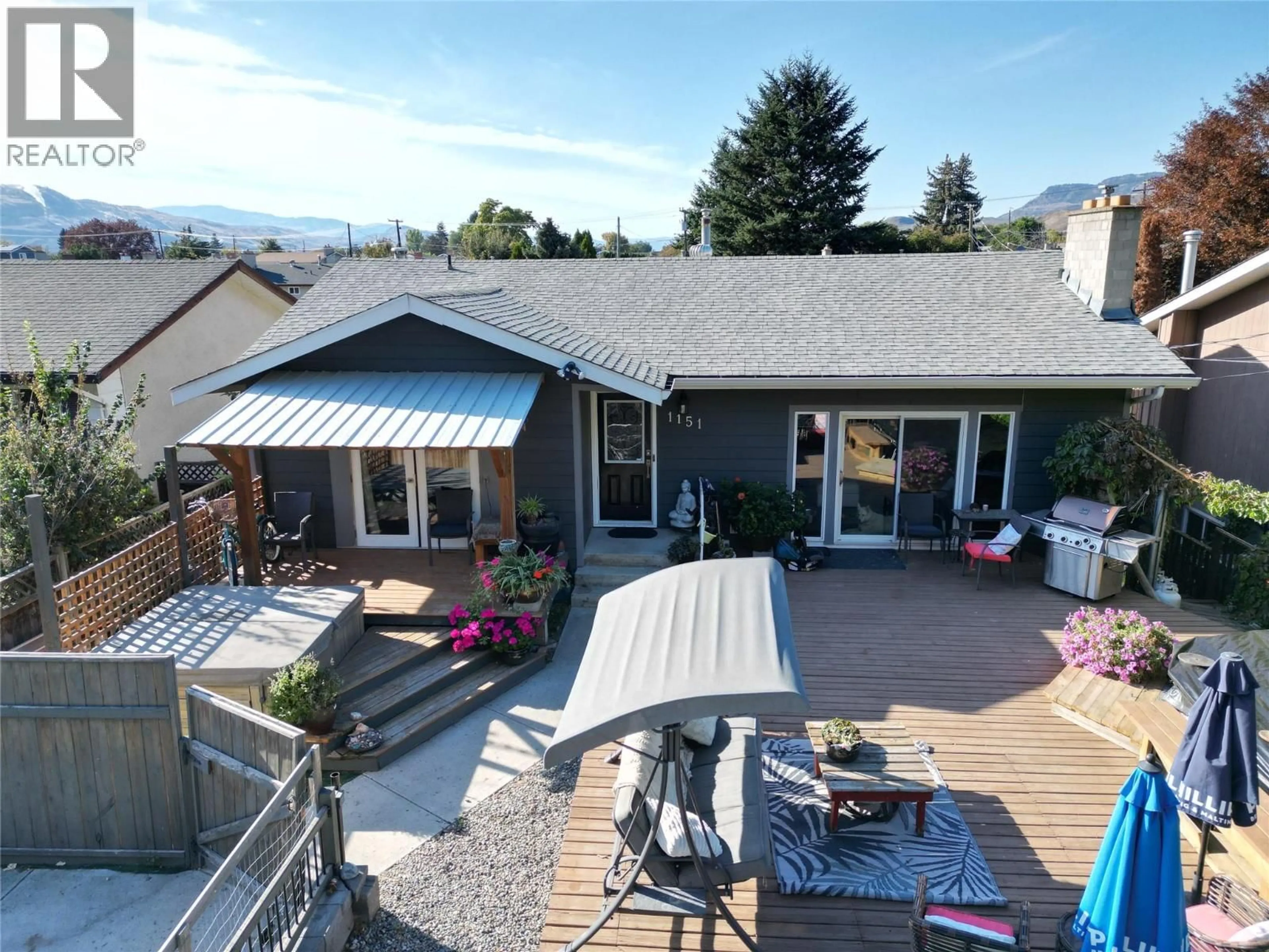 A pic from outside/outdoor area/front of a property/back of a property/a pic from drone, mountain view for 1151 SCHUBERT DRIVE, Kamloops British Columbia V2B7M4