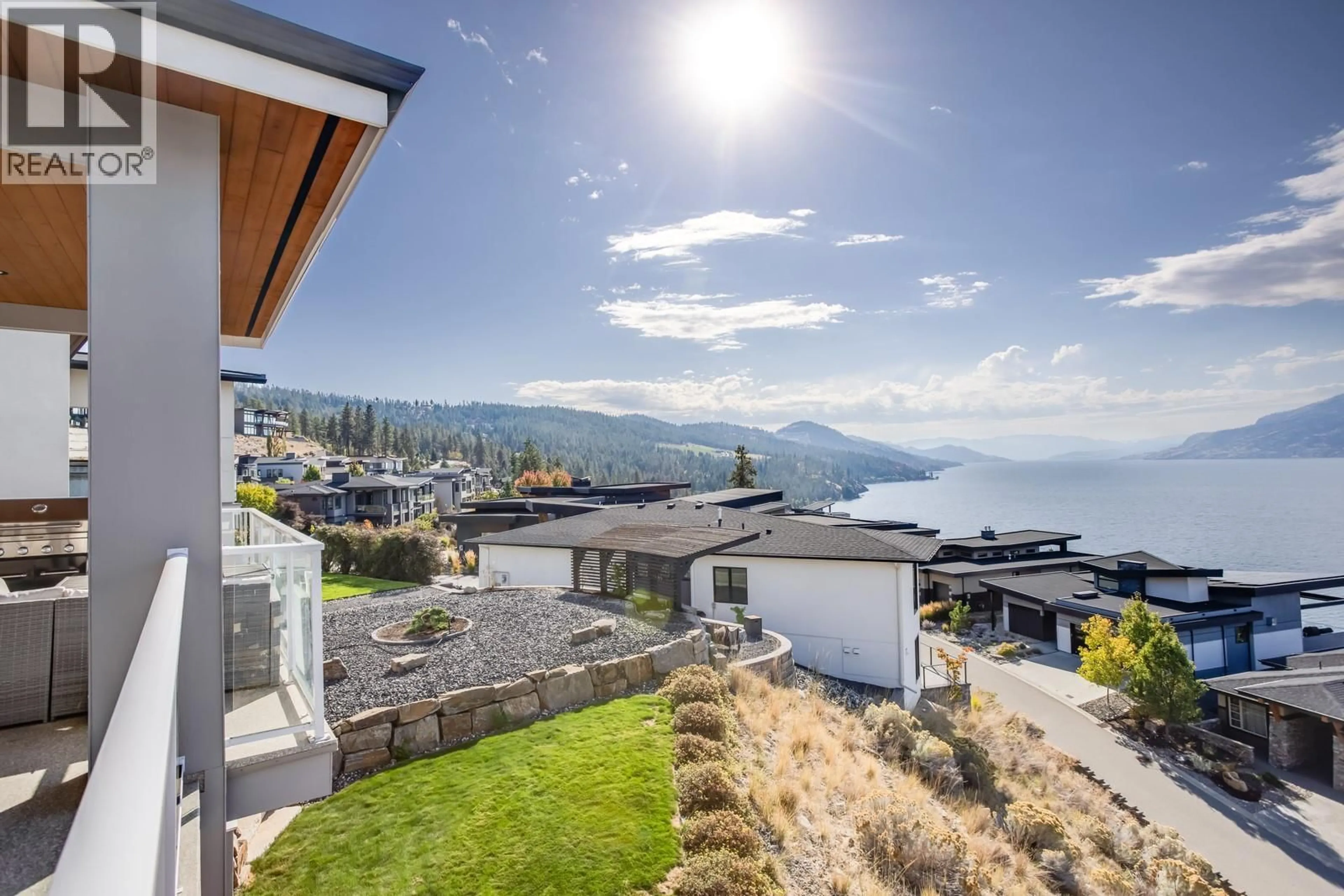 A pic from outside/outdoor area/front of a property/back of a property/a pic from drone, water/lake/river/ocean view for 1604 KIMBERLITE DRIVE, Lake Country British Columbia V4V2T4