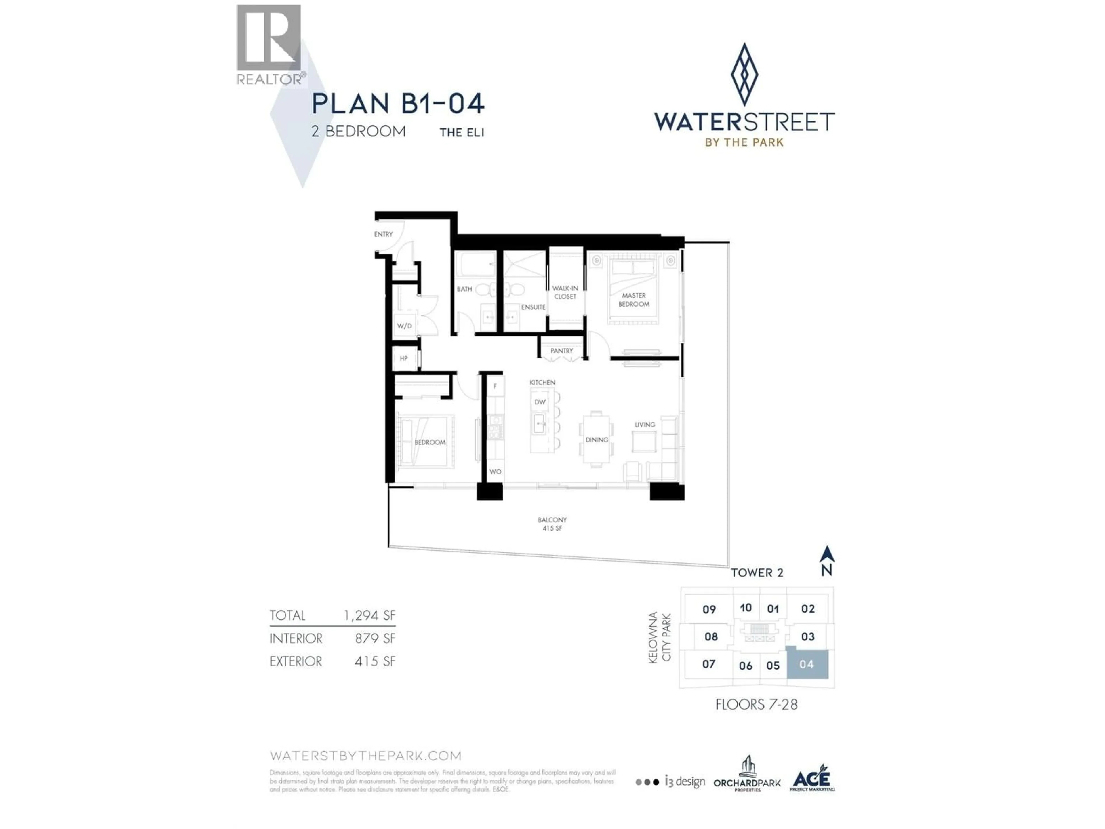 Floor plan for 804 - 1626 WATER STREET, Kelowna British Columbia V1Y1J9
