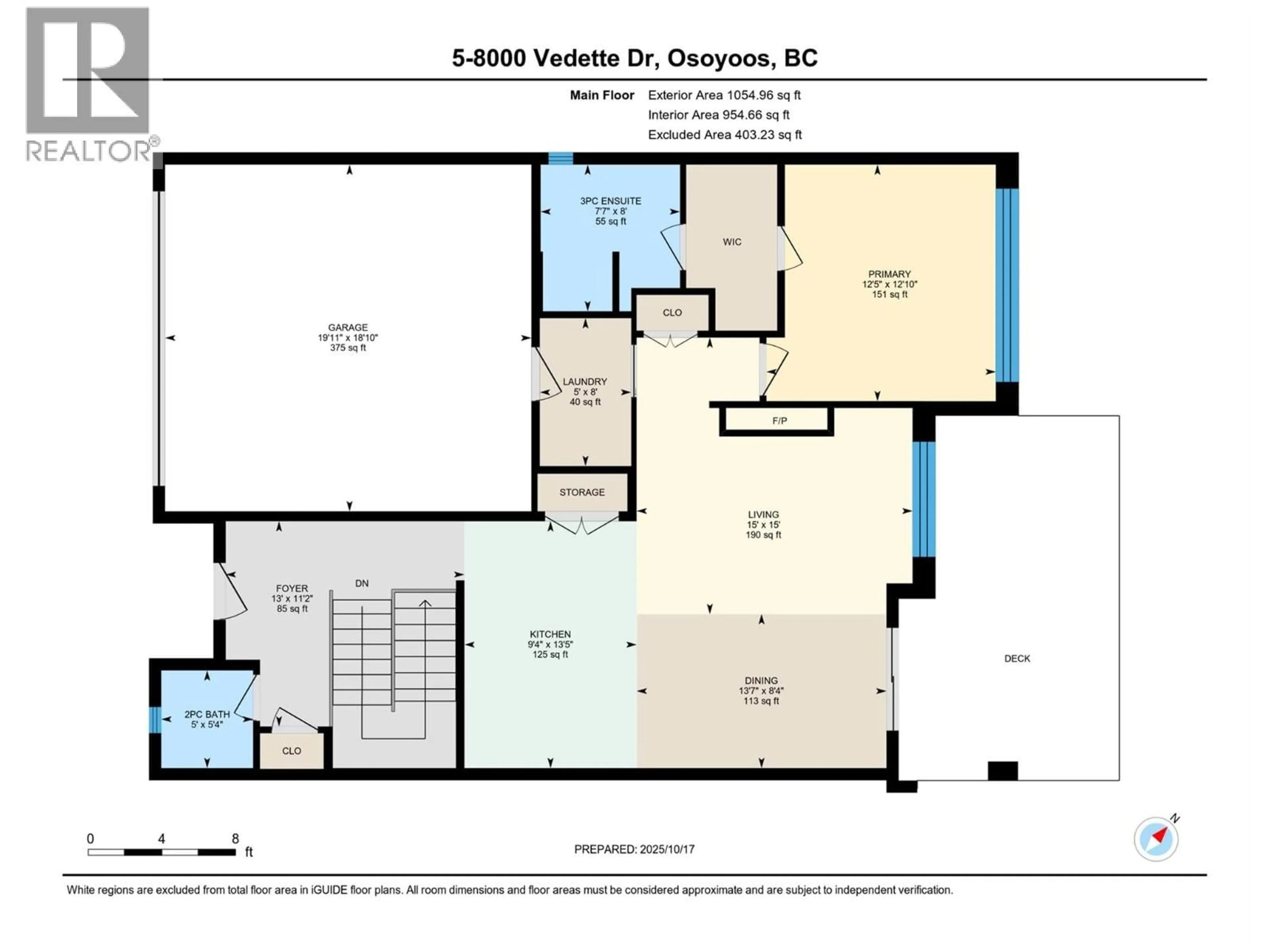 Floor plan for 5 - 8000 VEDETTE DRIVE, Osoyoos British Columbia V0H1V2