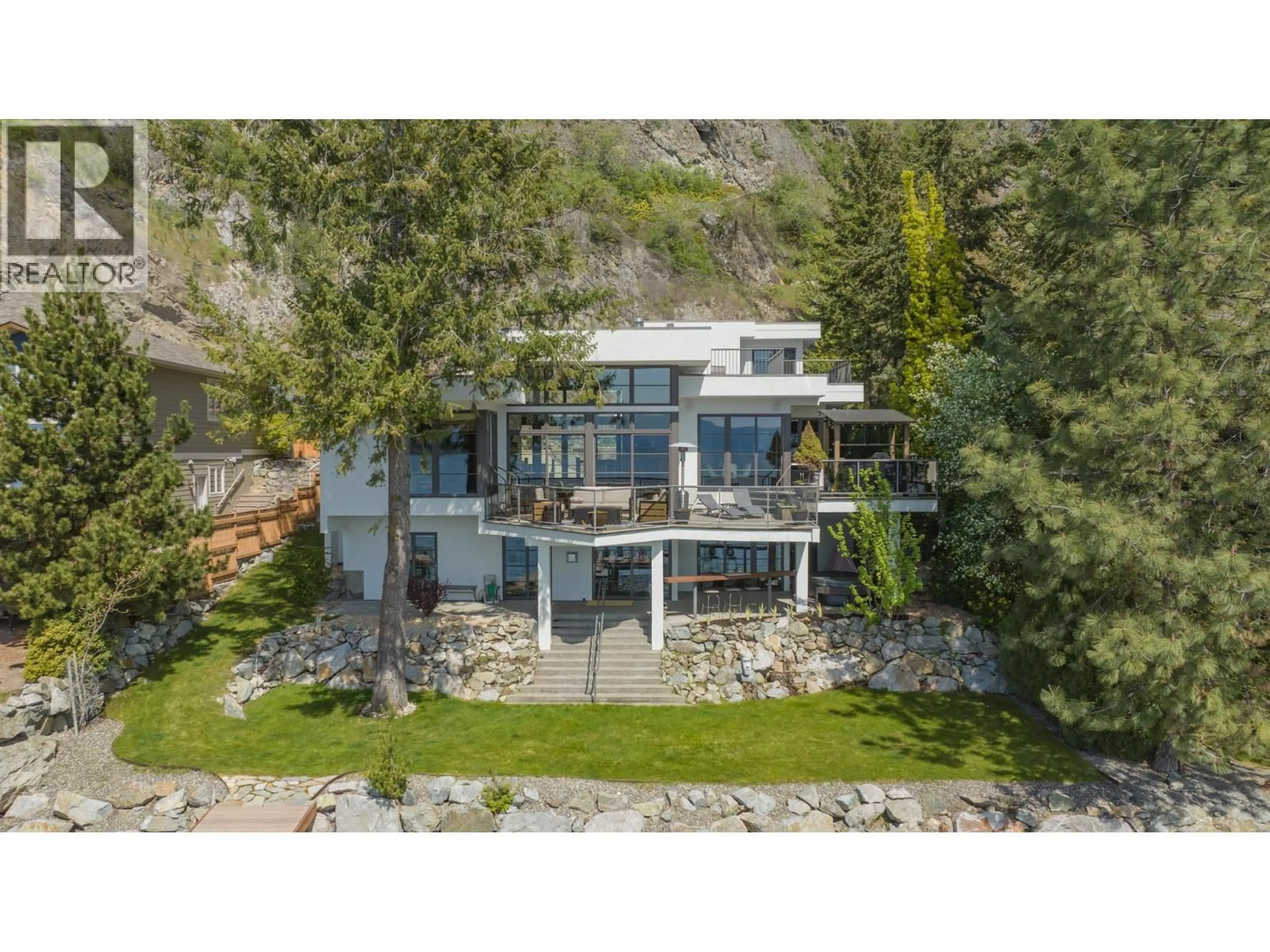 A pic from outside/outdoor area/front of a property/back of a property/a pic from drone, water/lake/river/ocean view for 12 - 100 KESTREL PLACE, Vernon British Columbia V1H1T6
