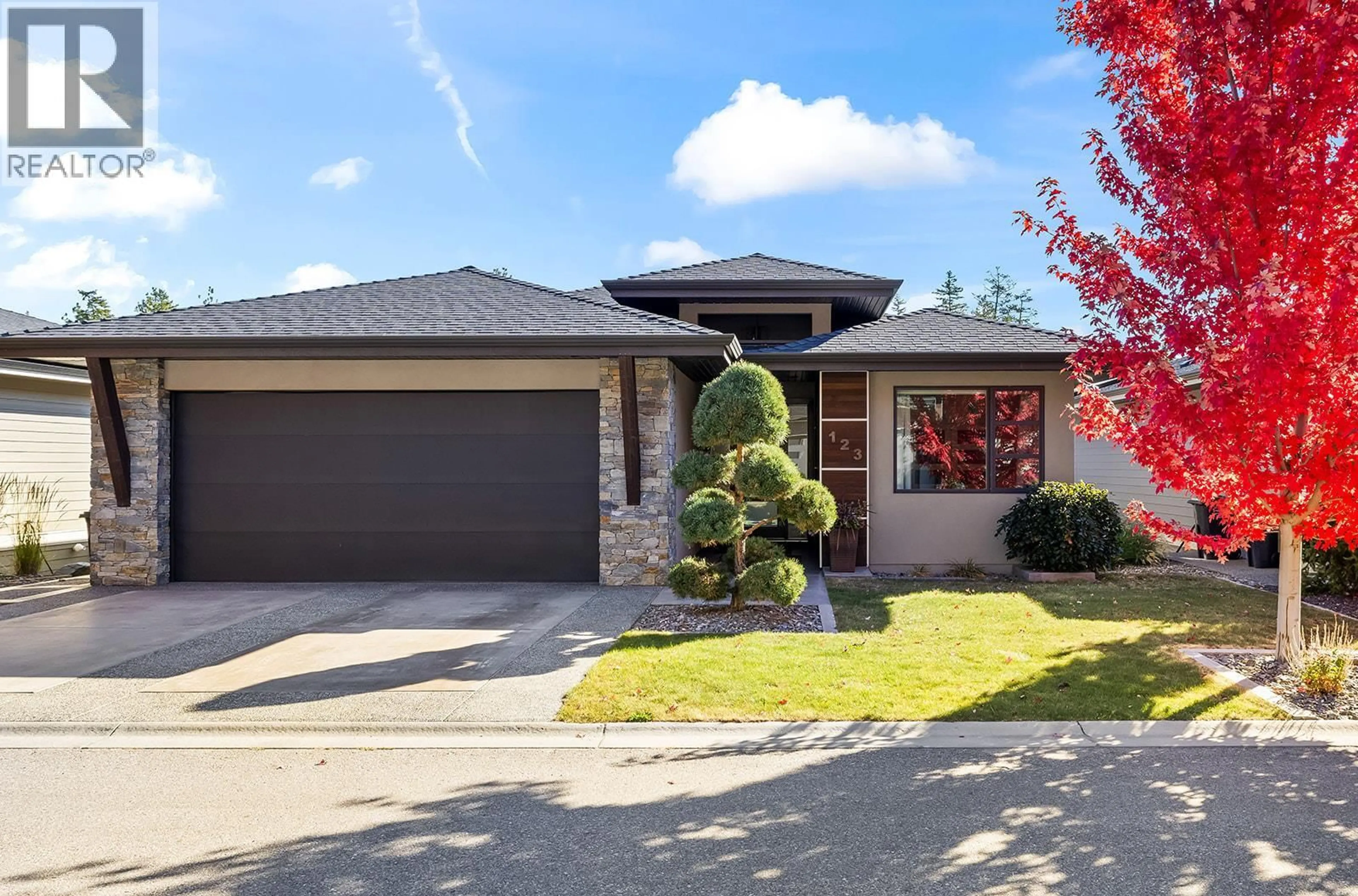 Home with brick exterior material, street for 123 SPLIT PINE COURT, Kelowna British Columbia V1V3G3