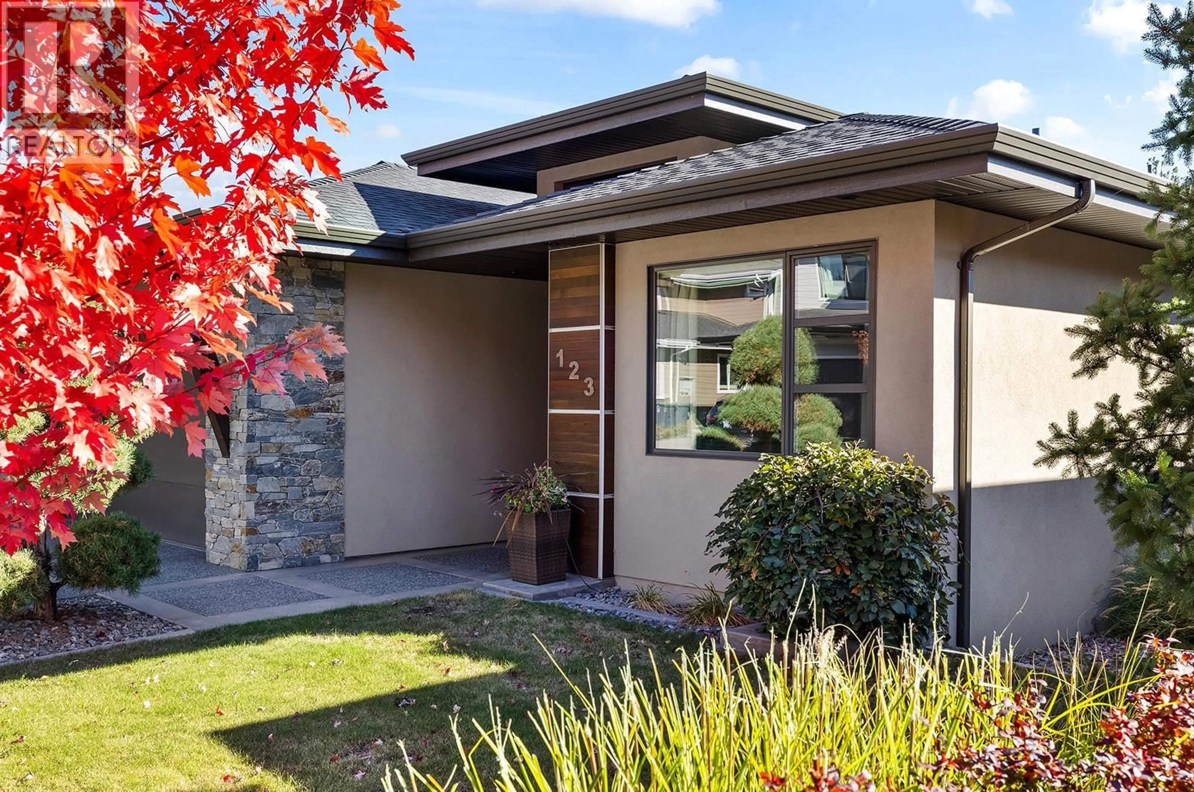 Home with brick exterior material, street for 123 SPLIT PINE COURT, Kelowna British Columbia V1V3G3