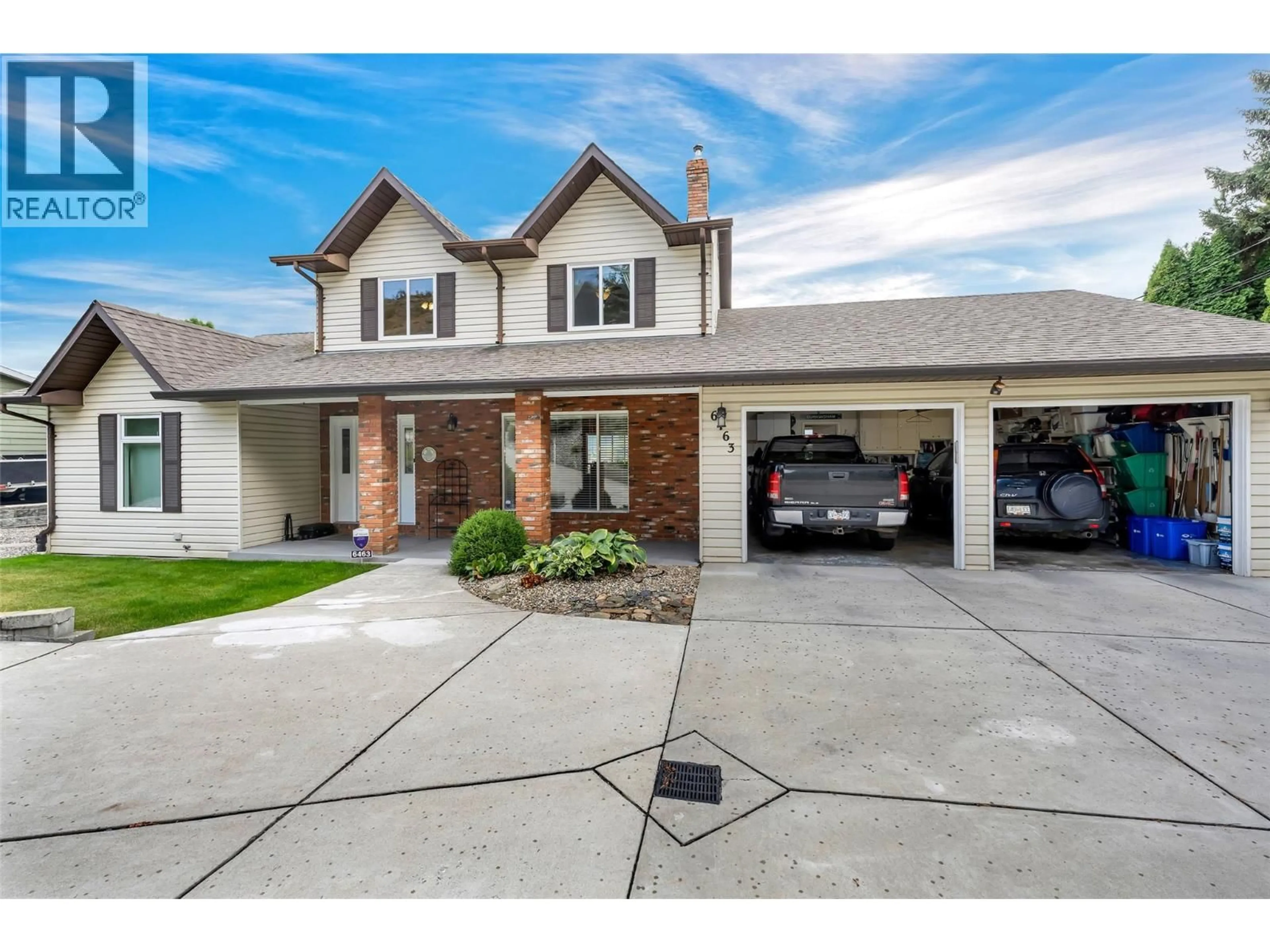 Home with brick exterior material, street for 6463 BLUE JAY ROAD, Vernon British Columbia V1H1W5