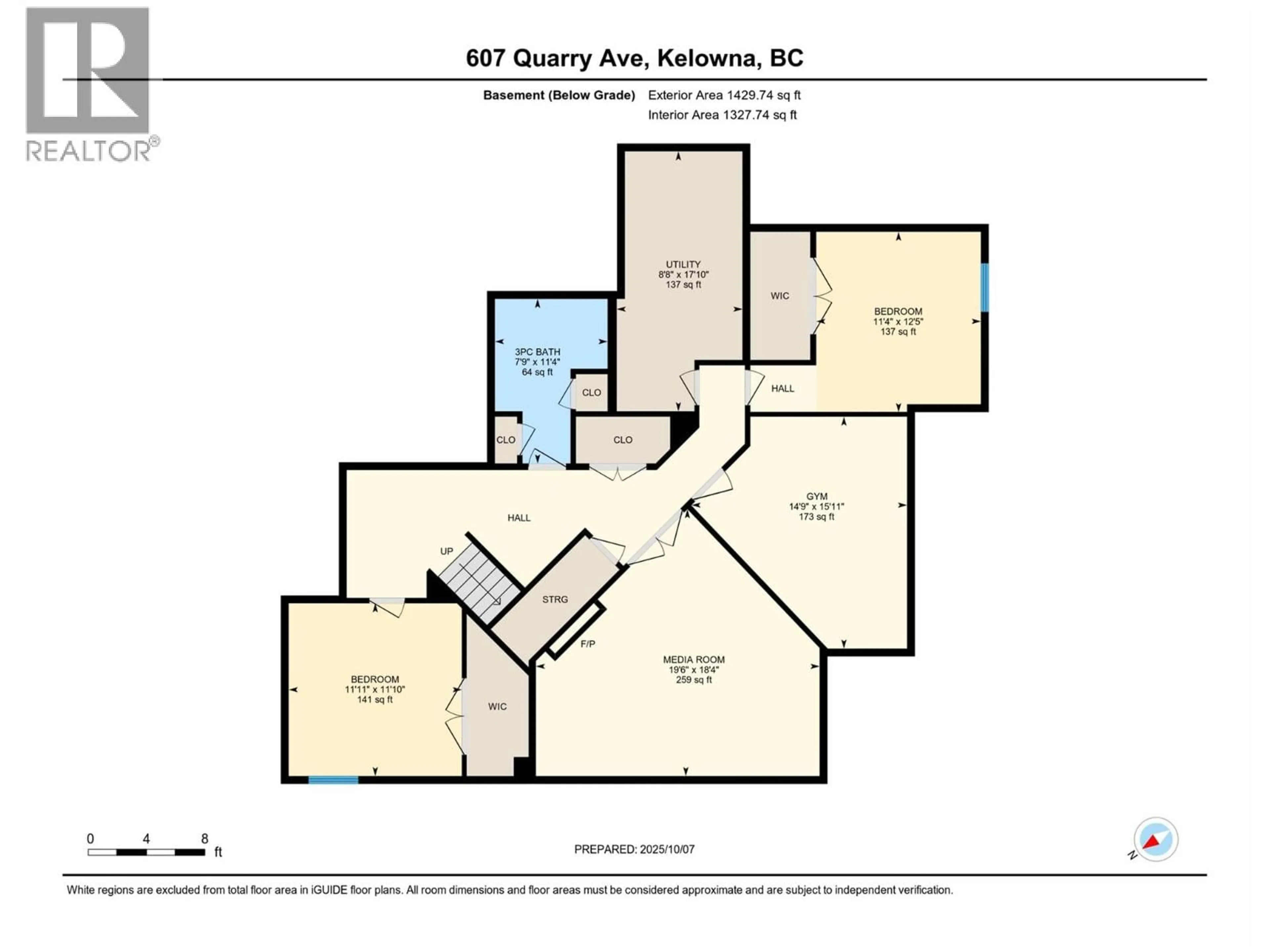 Floor plan for 607 QUARRY AVENUE, Kelowna British Columbia V1W5B3