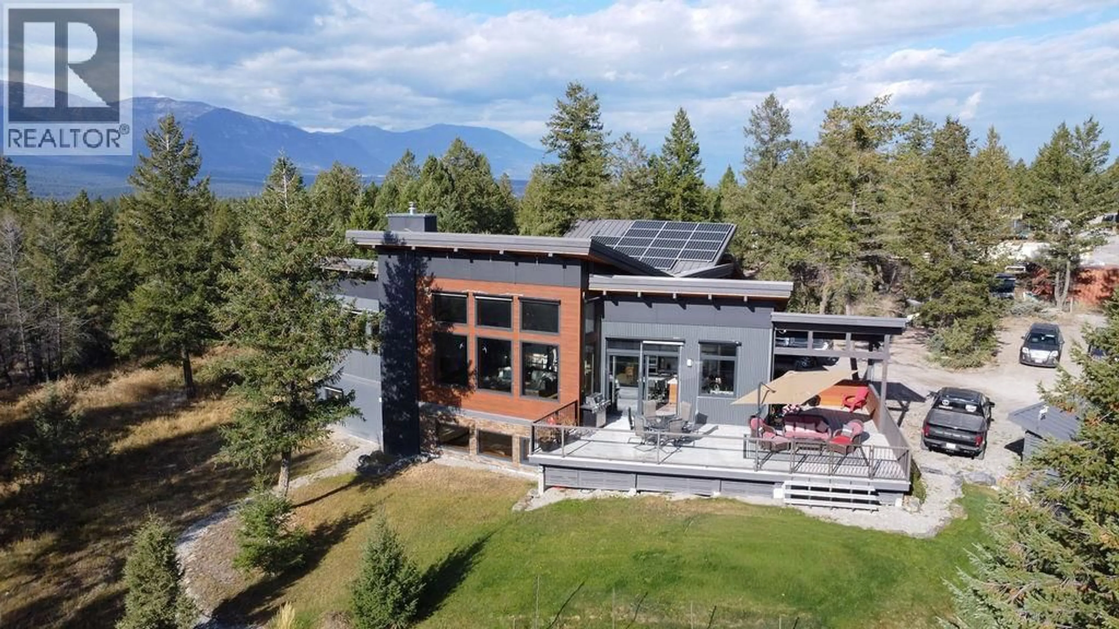 A pic from outside/outdoor area/front of a property/back of a property/a pic from drone, mountain view for 2160 KOOTENAY 3 ROAD, Windermere British Columbia V0B2L1