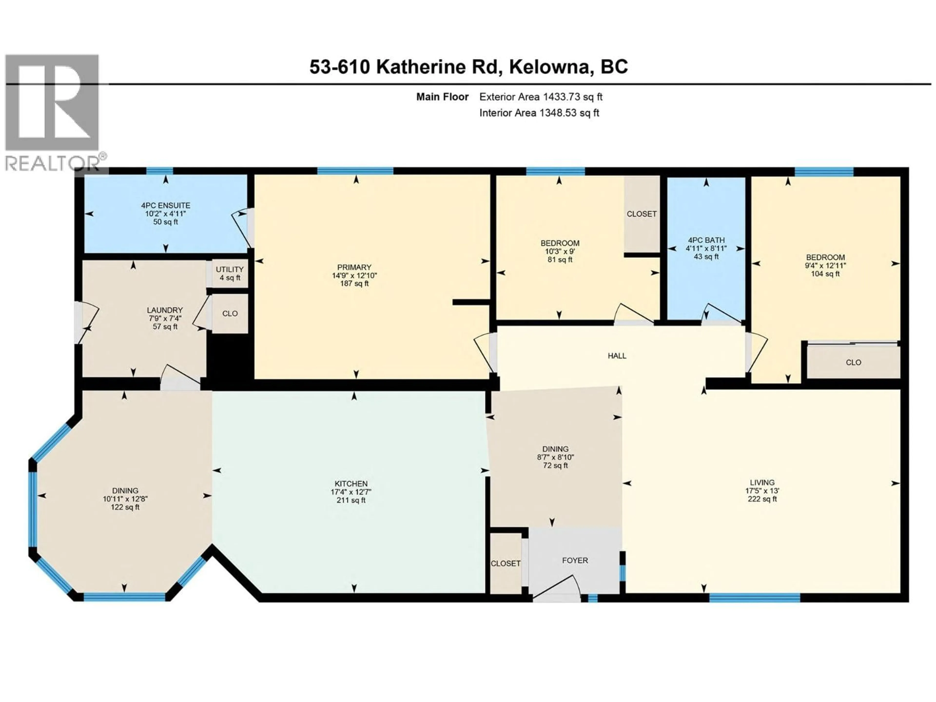 Floor plan for 53 - 610 KATHERINE ROAD, Kelowna British Columbia V1Z3G2