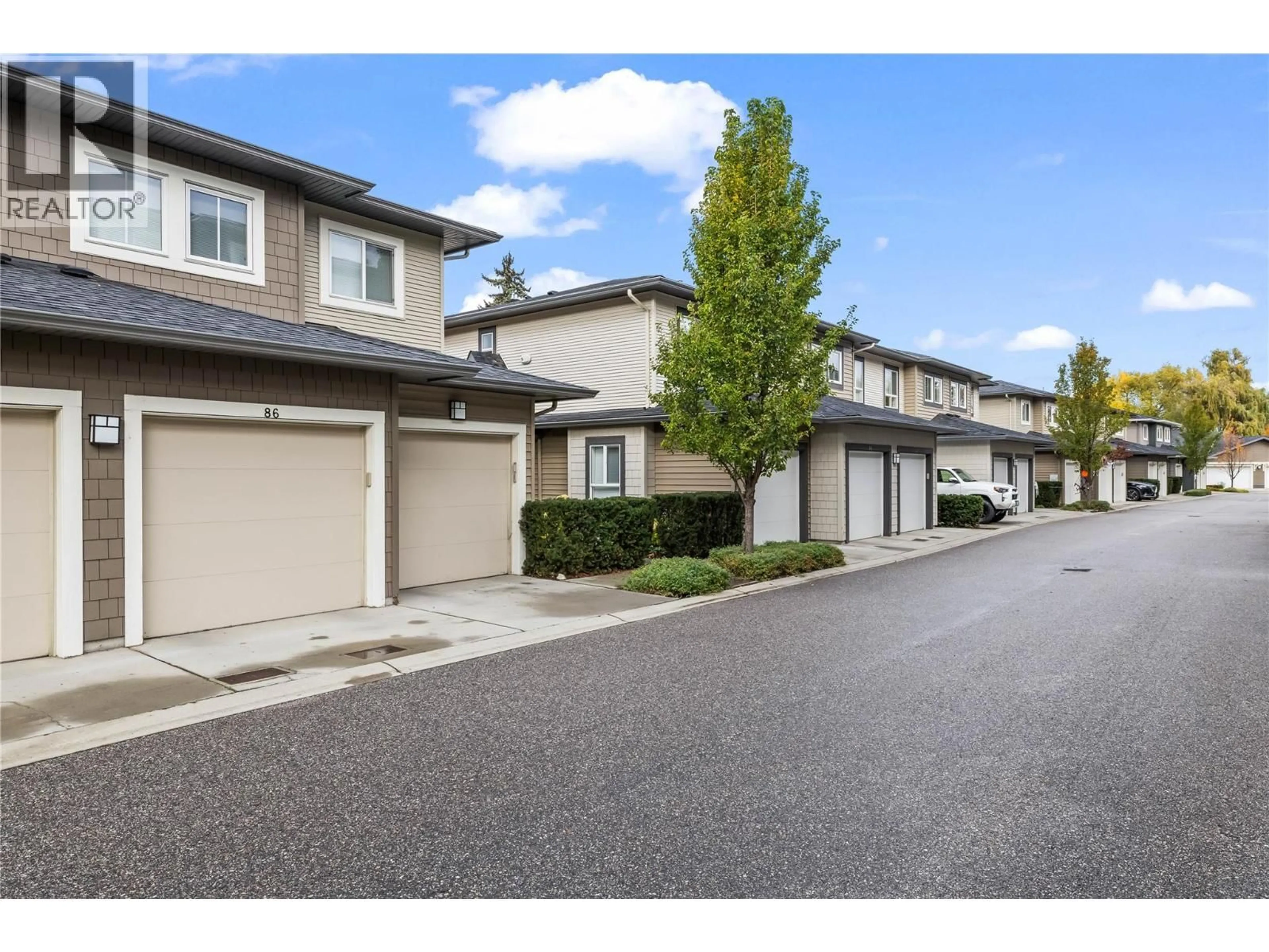 A pic from outside/outdoor area/front of a property/back of a property/a pic from drone, street for 86 - 680 OLD MEADOWS ROAD, Kelowna British Columbia V1W5L4